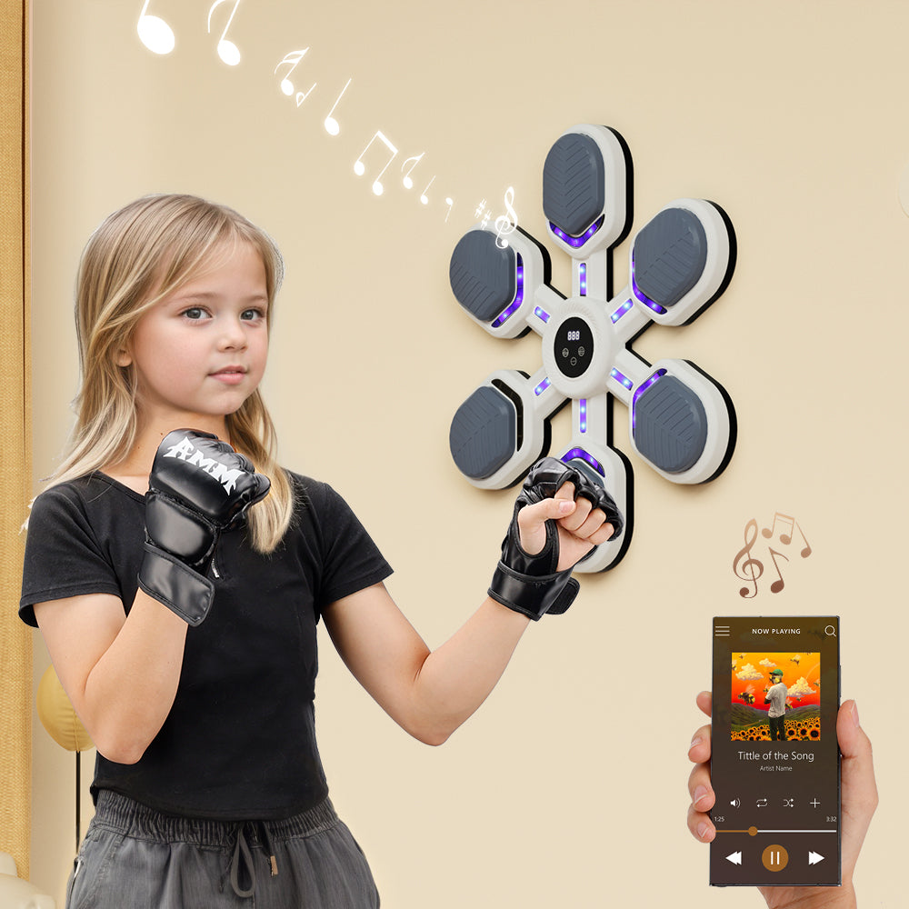 Boxing Wall Mount Machine for Adults Teens Boxing Workout Equipment Target for Home Office Music Boxing Machine Gym Smart Bluetooth Punching Trainer with Gloves 9 Modes & 9 Speeds