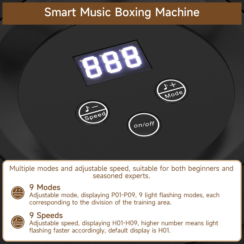 Wall-Mounted for Adults Colorful LED Music Punching Machine with Gloves – Bluetooth Boxing Trainer Perfect for Home & Office Workouts