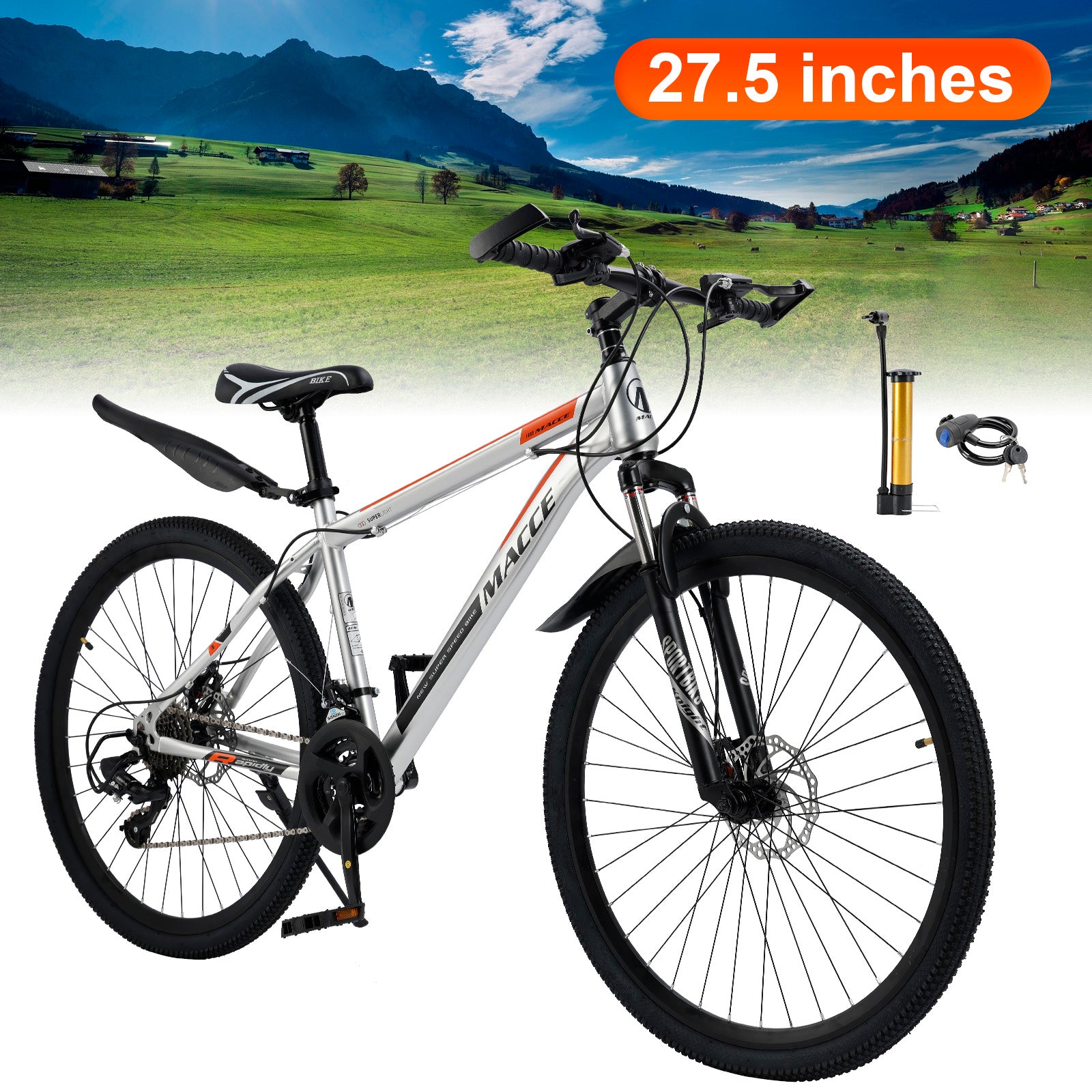 Mountain Bike MTB 27.5 Inch for Men Women, 27-Speed Dual Suspension