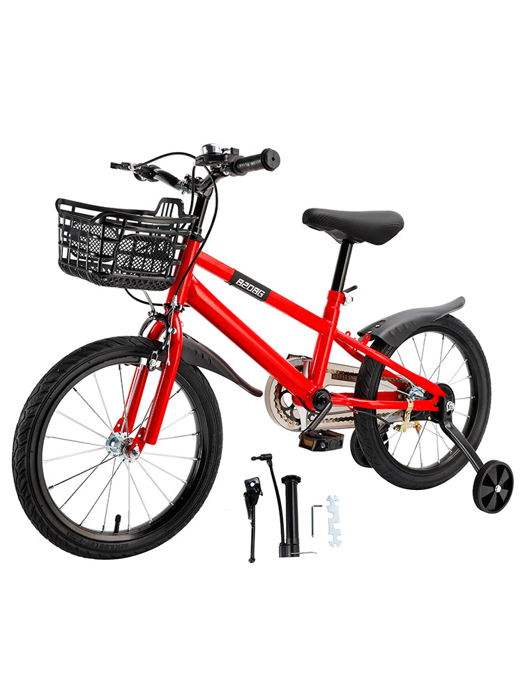 14"/16"/18" Children Bicycle Toddlers Bike with Training Wheels Basket Kickstand