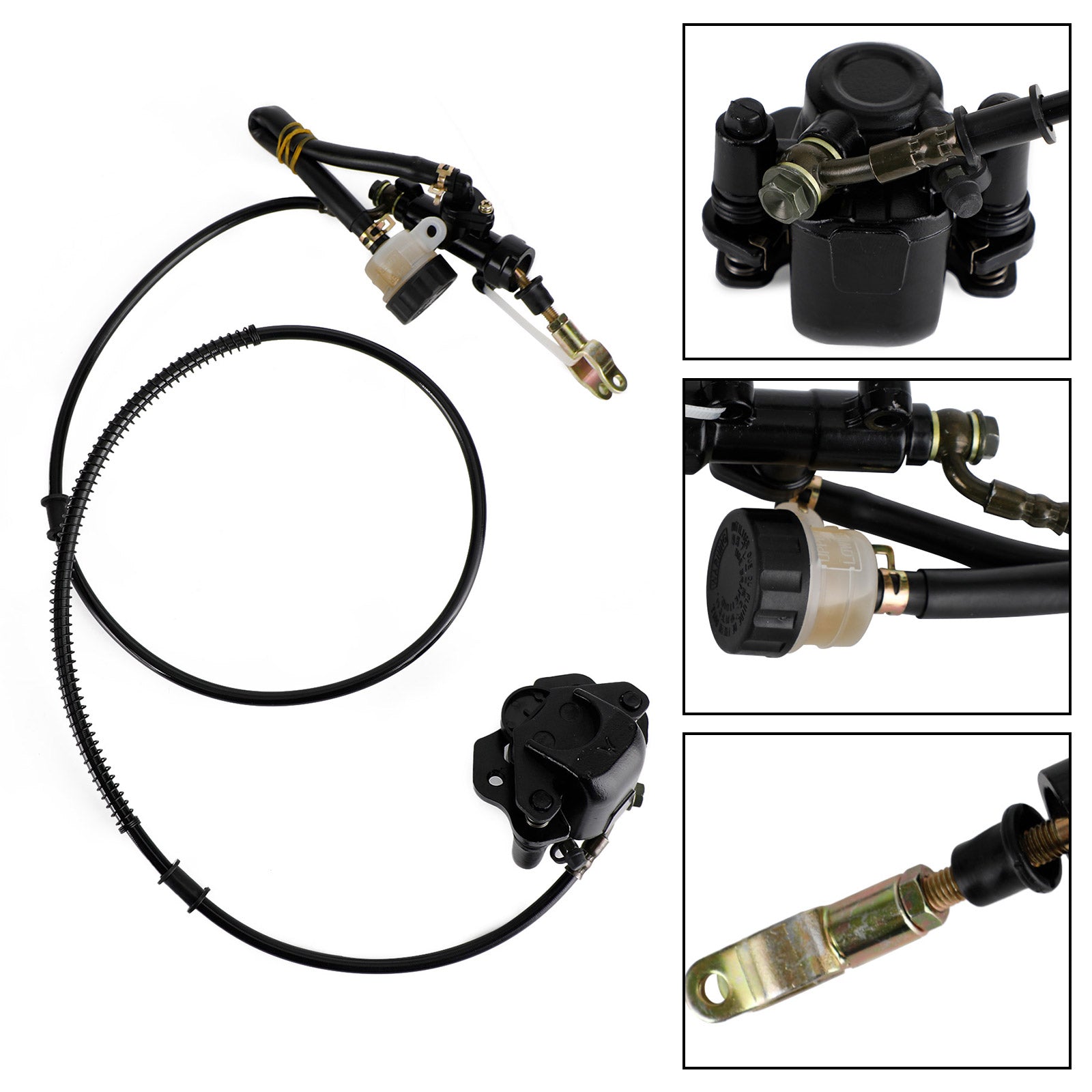 Go Kart Golf Cart ATV Rear Hydraulic Brake Assembly Caliper Master Cylinder Kit