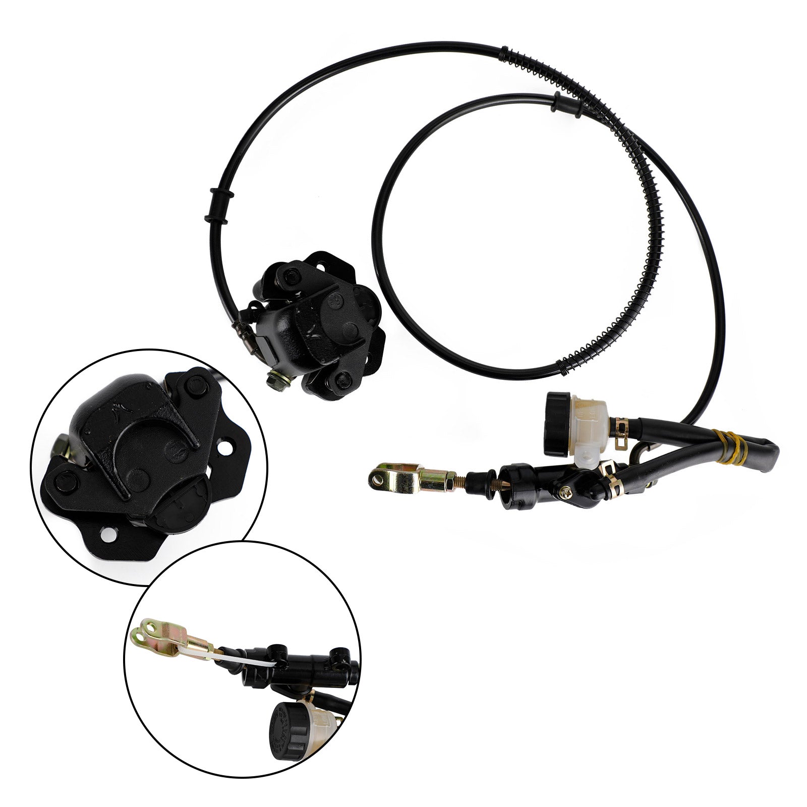 Go Kart Golf Cart ATV Rear Hydraulic Brake Assembly Caliper Master Cylinder Kit