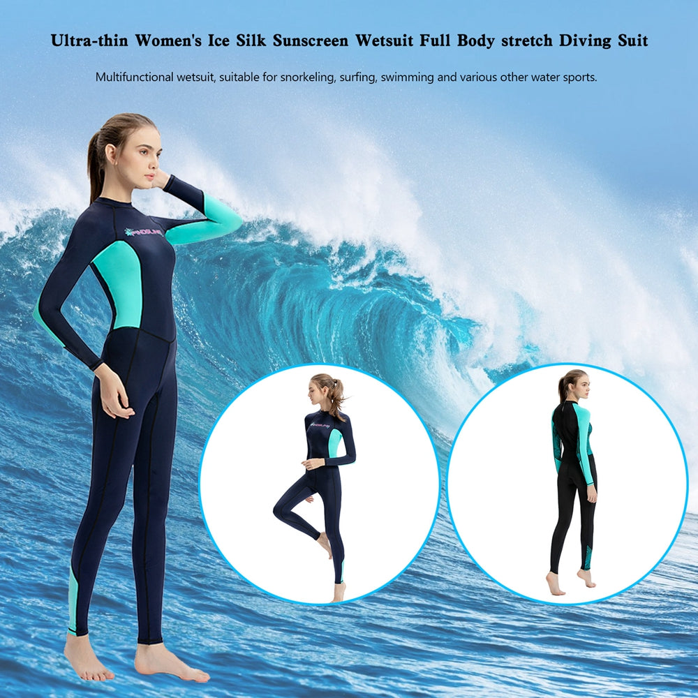 Ultra-thin Women's Ice Silk Sunscreen Full Body Diving Wetsuit