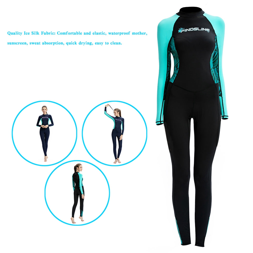 Ultra-thin Women's Ice Silk Sunscreen Full Body Diving Wetsuit