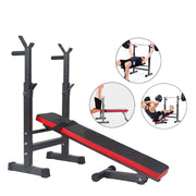 Adjustable Folding Bench Press Weight Set  w/Barbell Rack Pec