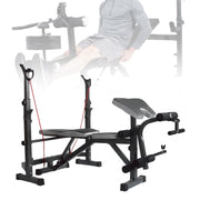 Full Body Adjustable Weight Bench Folding Press With Barbell Rack