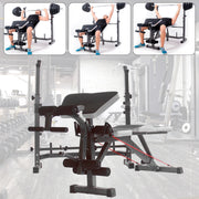 Weight Bench Press Folding Workout Adjustable With Barbell Rack Full Body