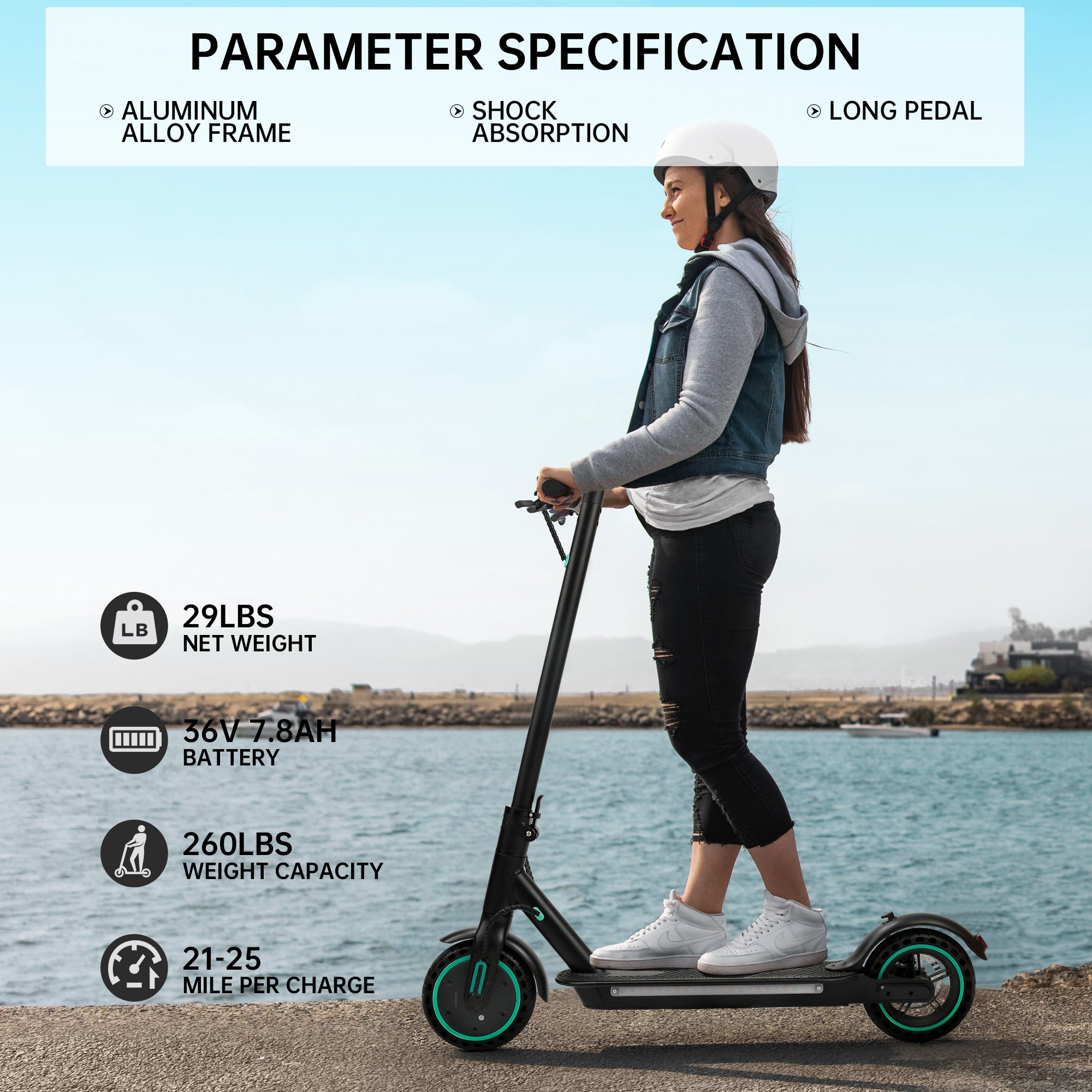 8.5" Folding Electric Scooter With app 350W 35KM Range 30km/h City Commute
