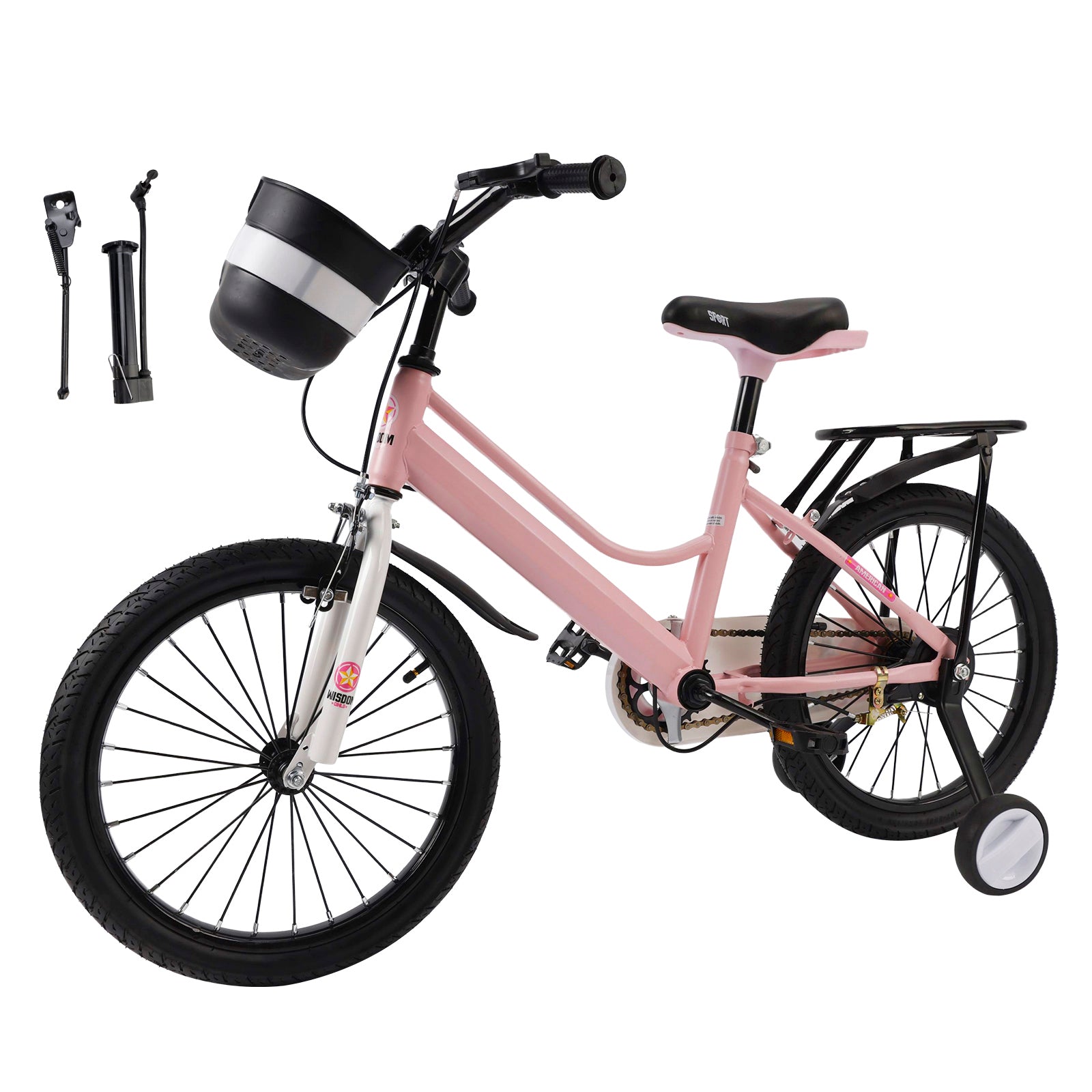16"/18" Kids Bike for Boys and Girls with auxiliary wheels & Rack & Basket