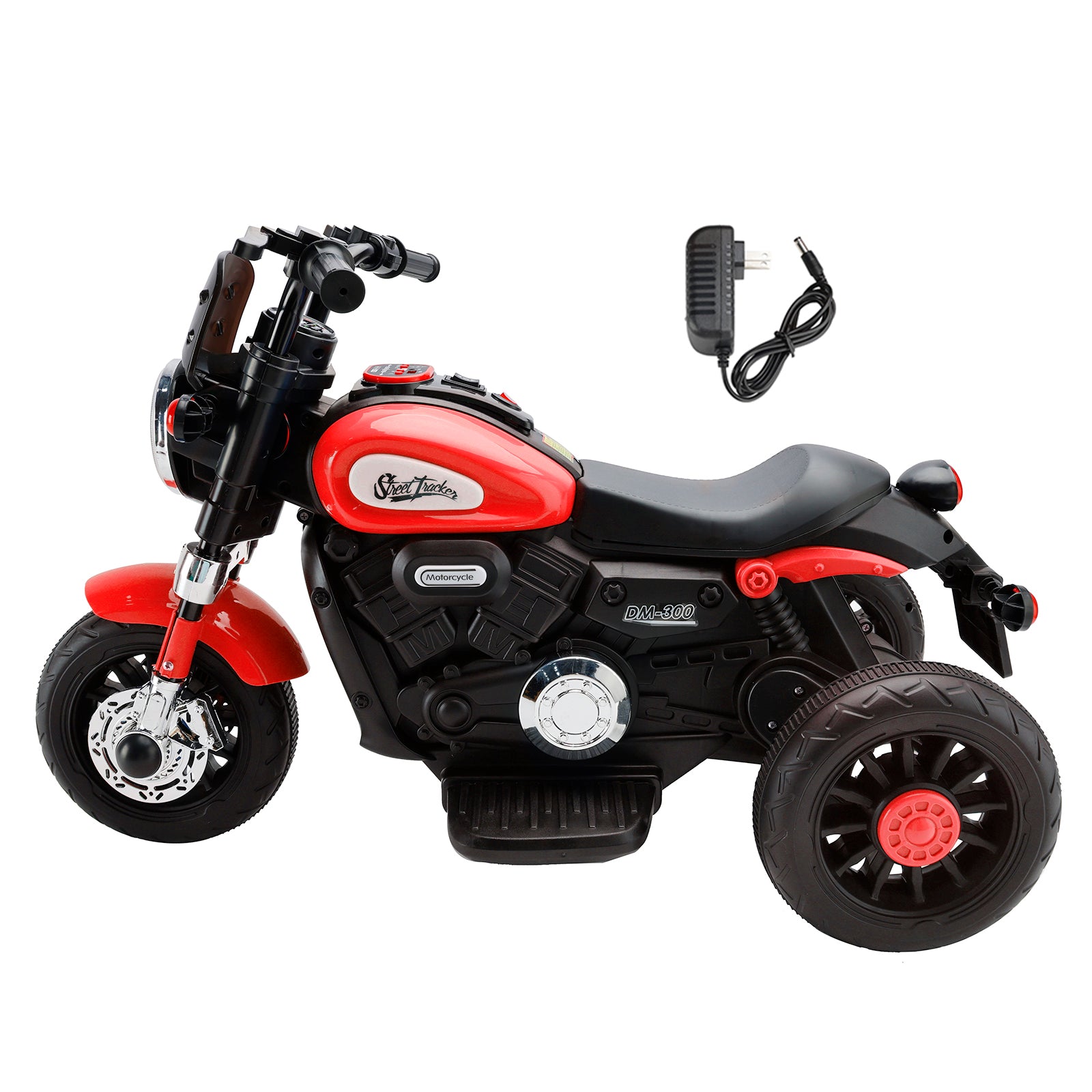 3-Wheel Kids Ride-On Motorcycle 6V (Red) | Dual Drive