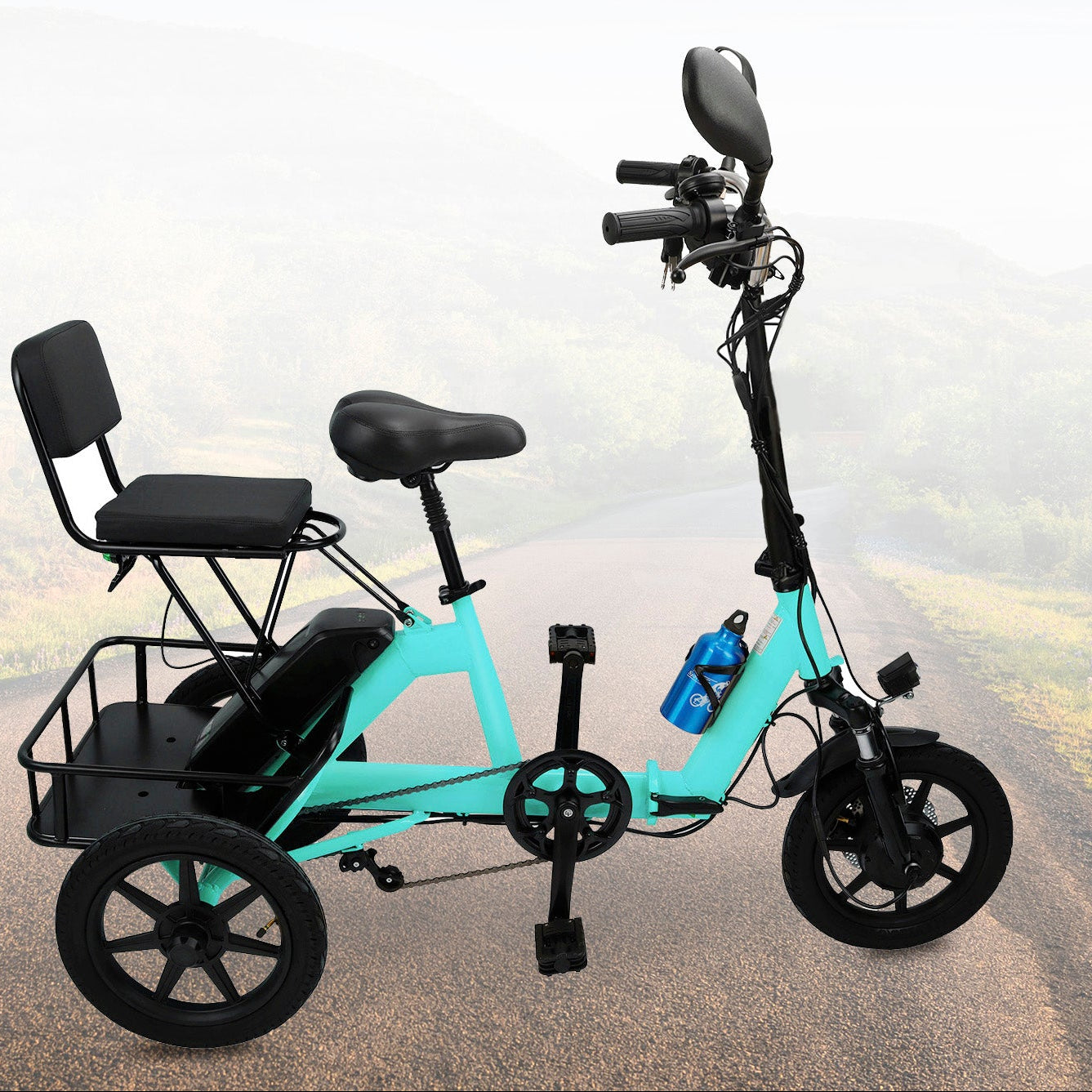 Folding Electric tricycle  3 Wheel E-Bike Adult Motorized Tricycle 48V