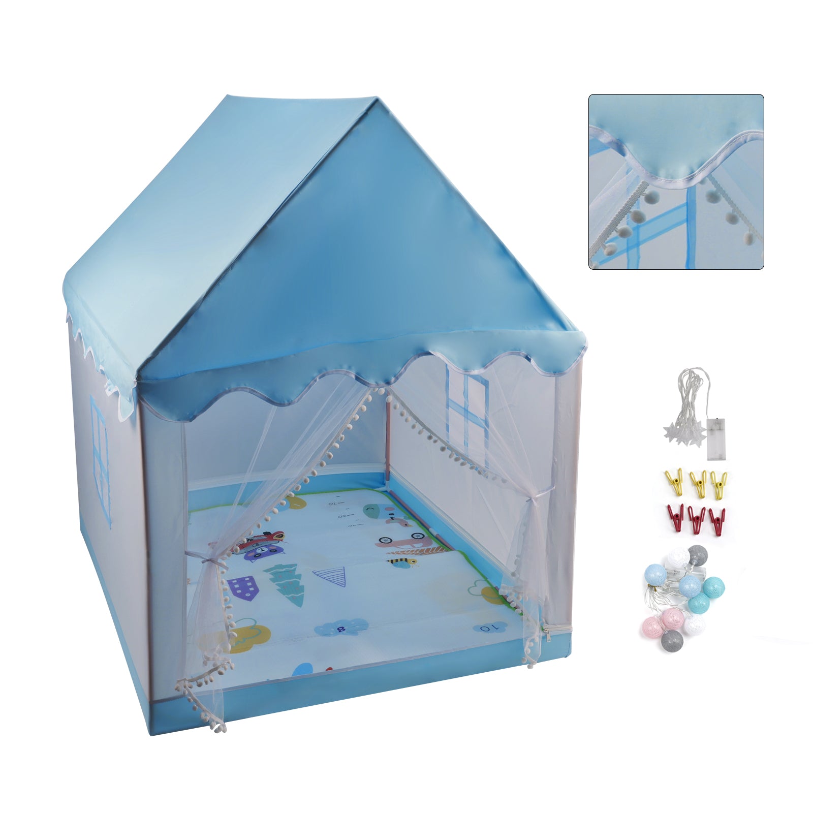 Assembly Tent with Metal Frame Kids Indoor Play Tent fit for Boys & Girls