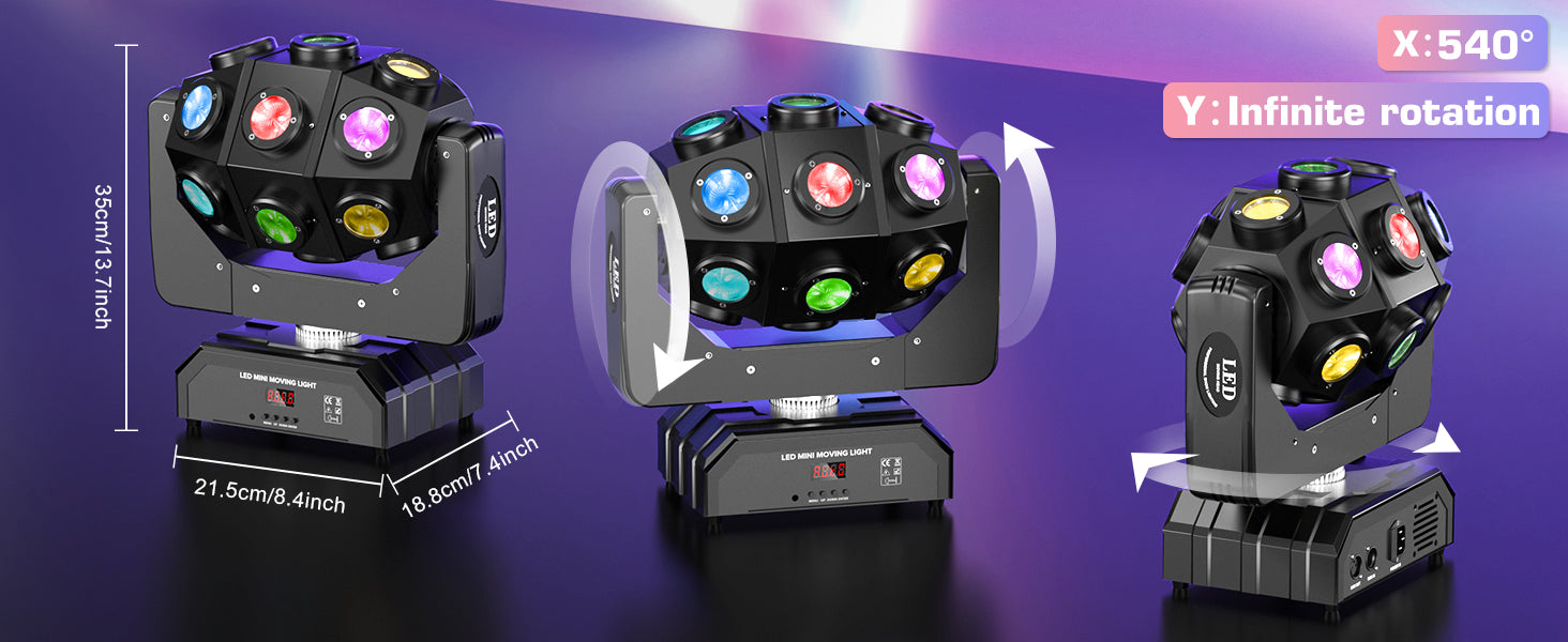 180W Moving Head LED Stage Light 360°Rotation For Stage Lighting Party Wedding Christmas