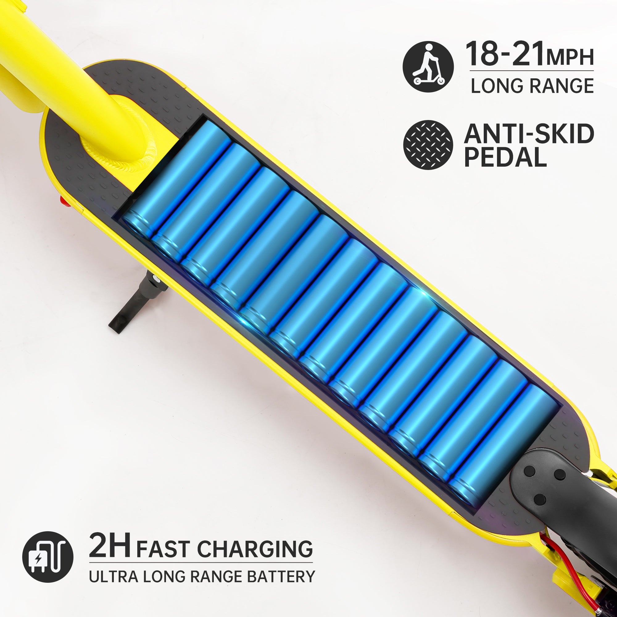 Foldable Adult E-Scooter Aerospace Alum Alloy Yellow 30.86 lb