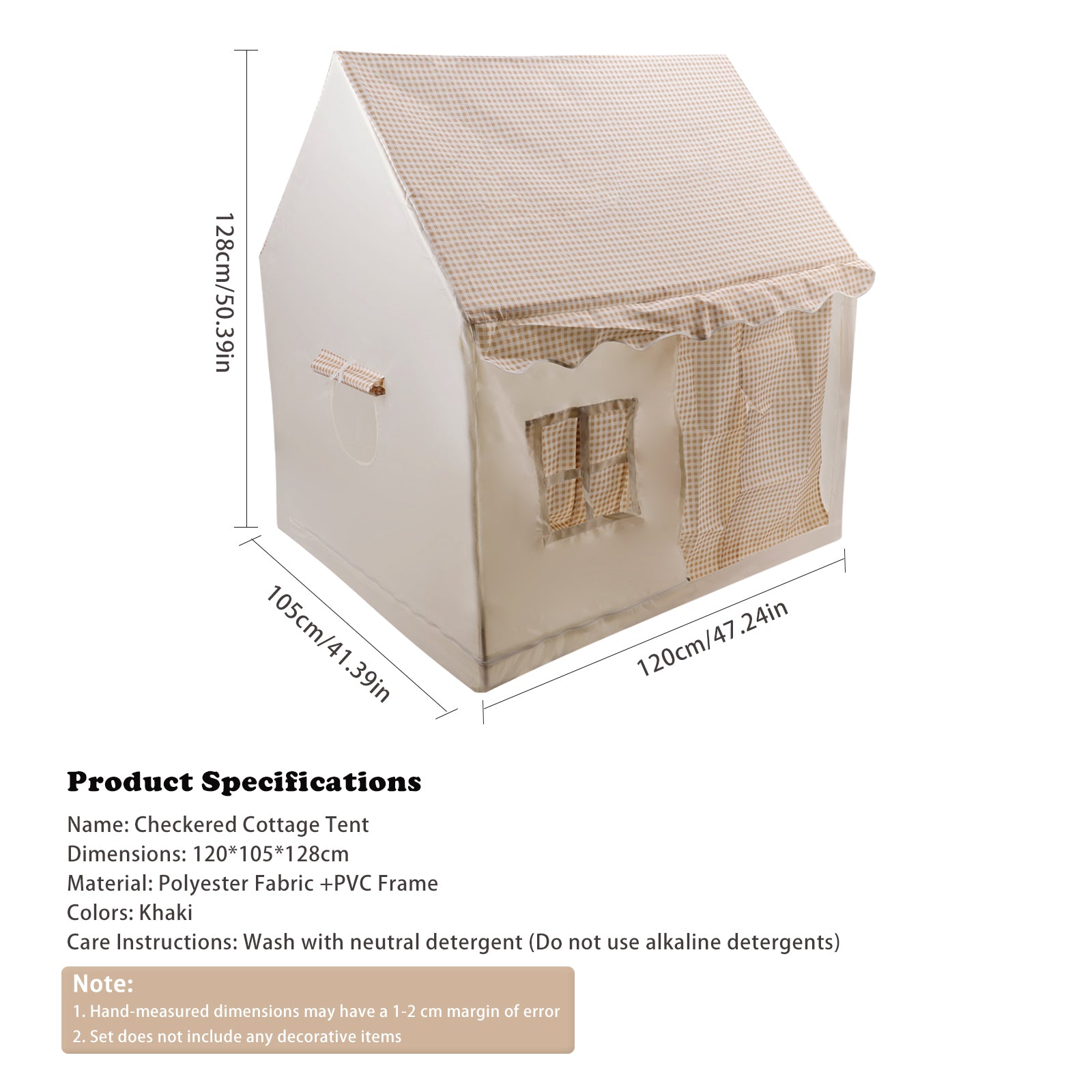 PVC Brackets-Toddler Girl Tent Indoor Playhouse for Toddlers Kids Toys for Boy Girl Birthday Gift khaki