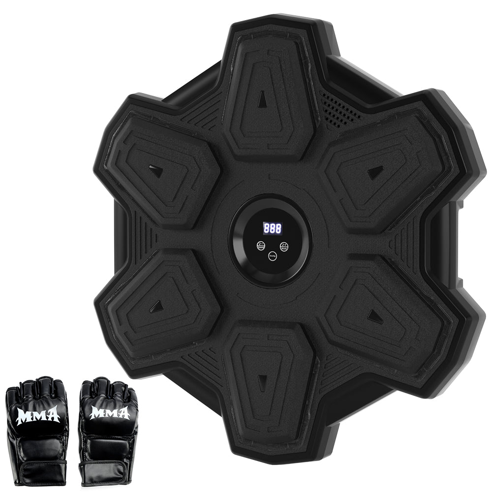Wall-Mounted for Adults Colorful LED Music Punching Machine with Gloves – Bluetooth Boxing Trainer Perfect for Home & Office Workouts