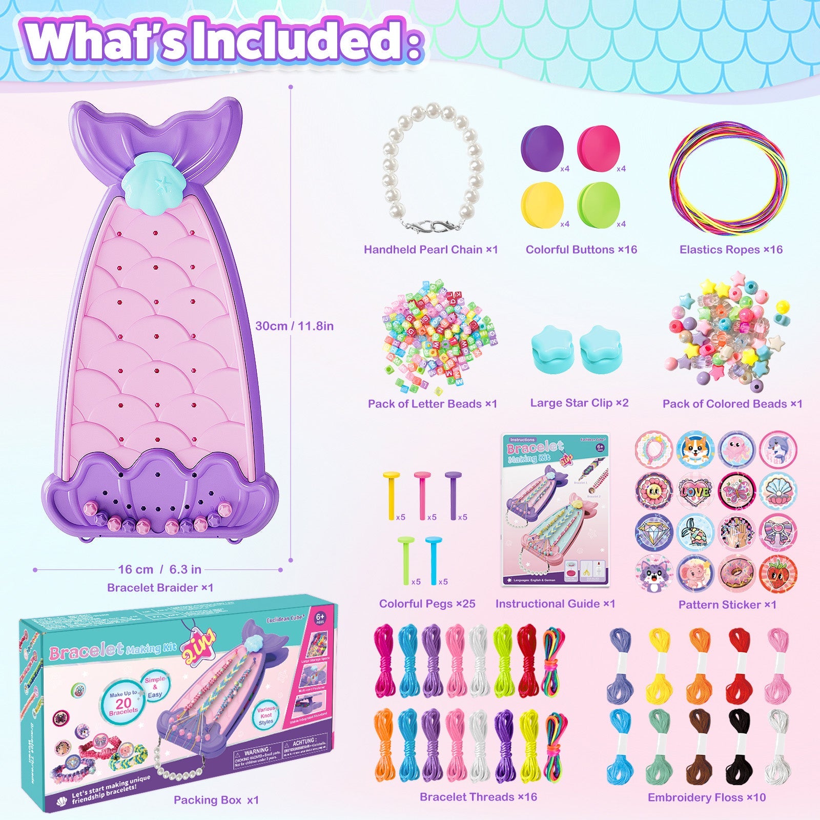 Friendship Bracelet Making Kit DIY Art Craft 6-12 Year Girl Birthday Gift Purple