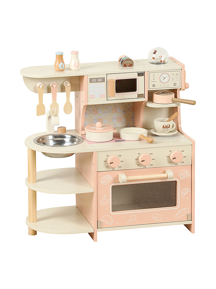 Simulation Pink Coffee Machine Play Kitchen Dishes Cooktop Set Pretend Kid Toy