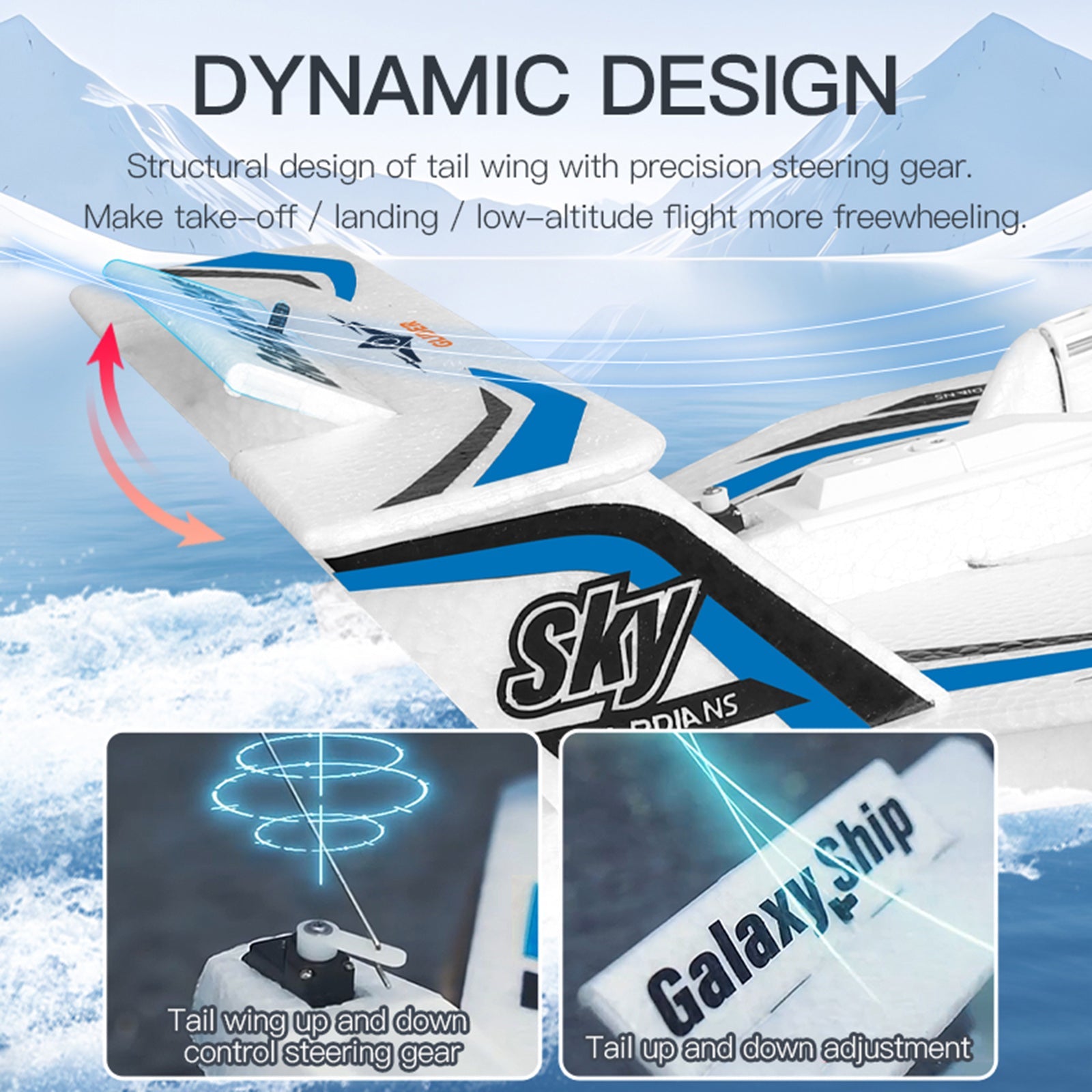 RC Plane For Water Land & Air Aircraft 3Ch Remote With 2 Batteries 2.4Ghz Blue