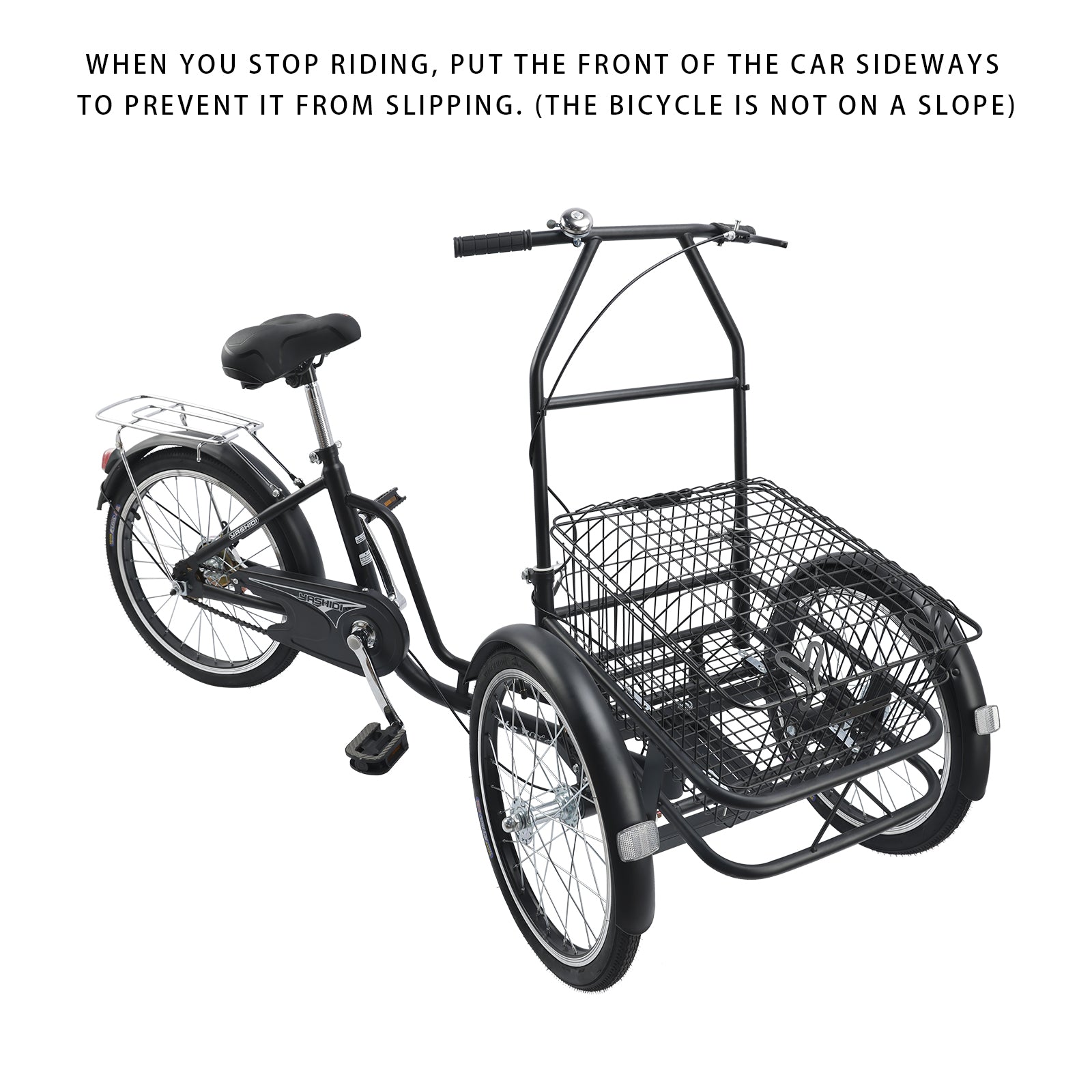 Multi-Purpose 20-Inch Tricycle with Basket & Reflective Safety
