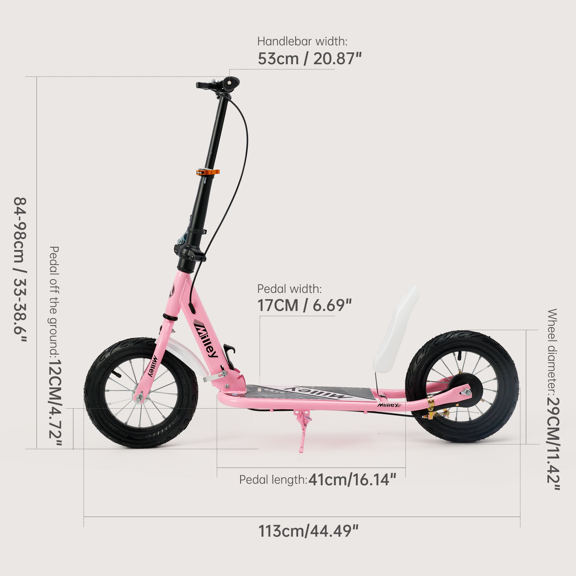 Foldable Commuter Kids Scooter with 12" Air Tires