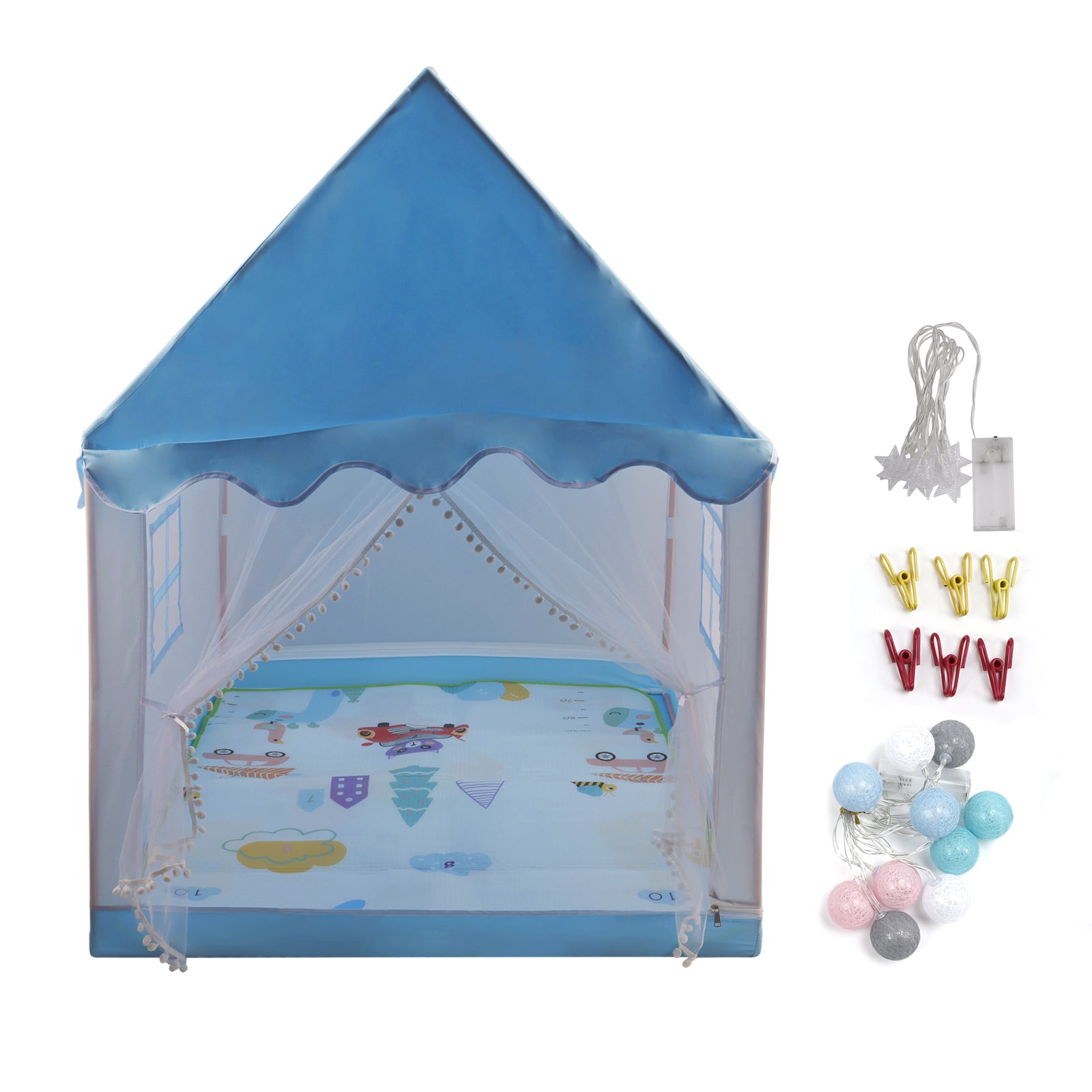Assembly Tent with Metal Frame Kids Indoor Play Tent fit for Boys & Girls