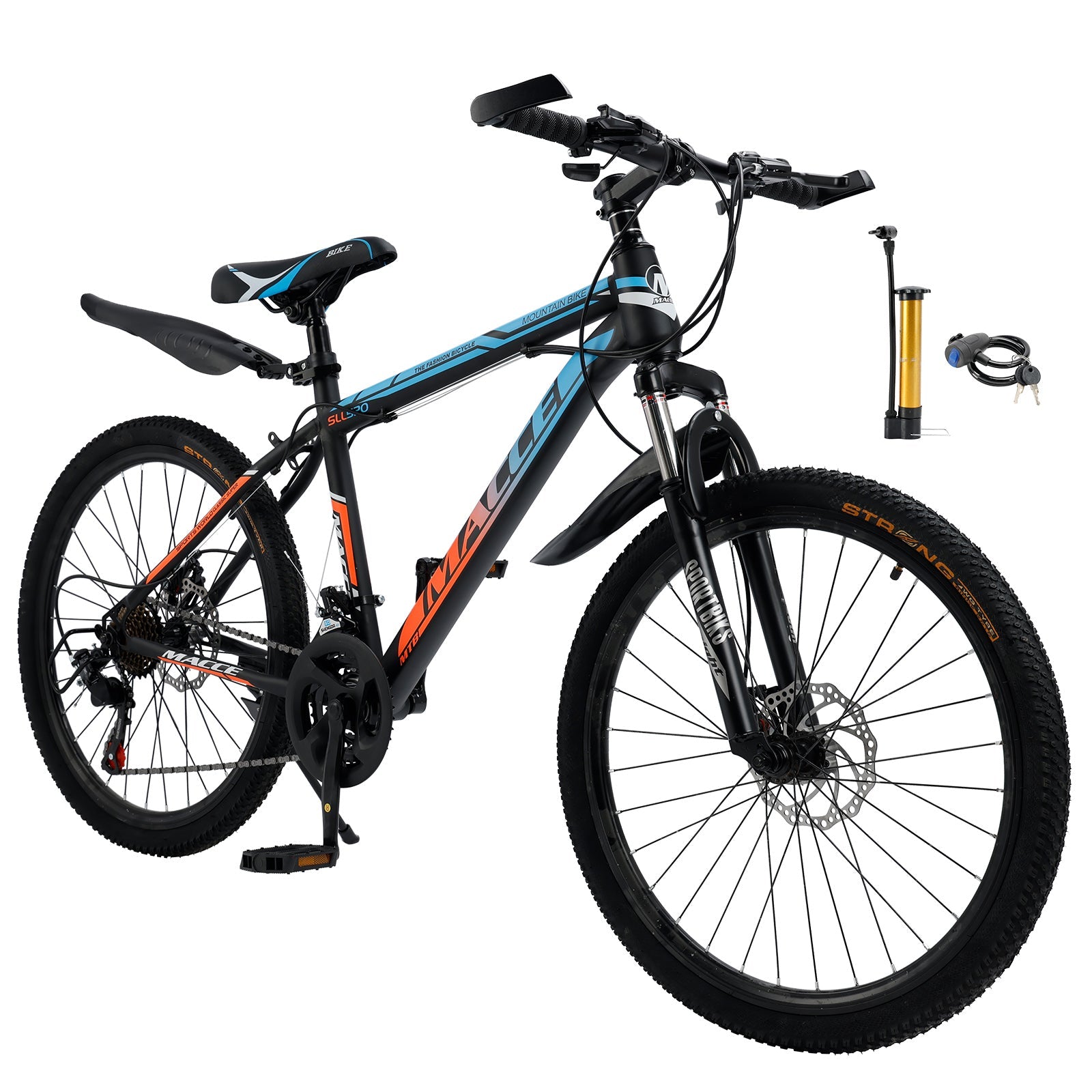 26 inch 24-Speed Mountain Bike with Suspension & Dual Disc Brakes
