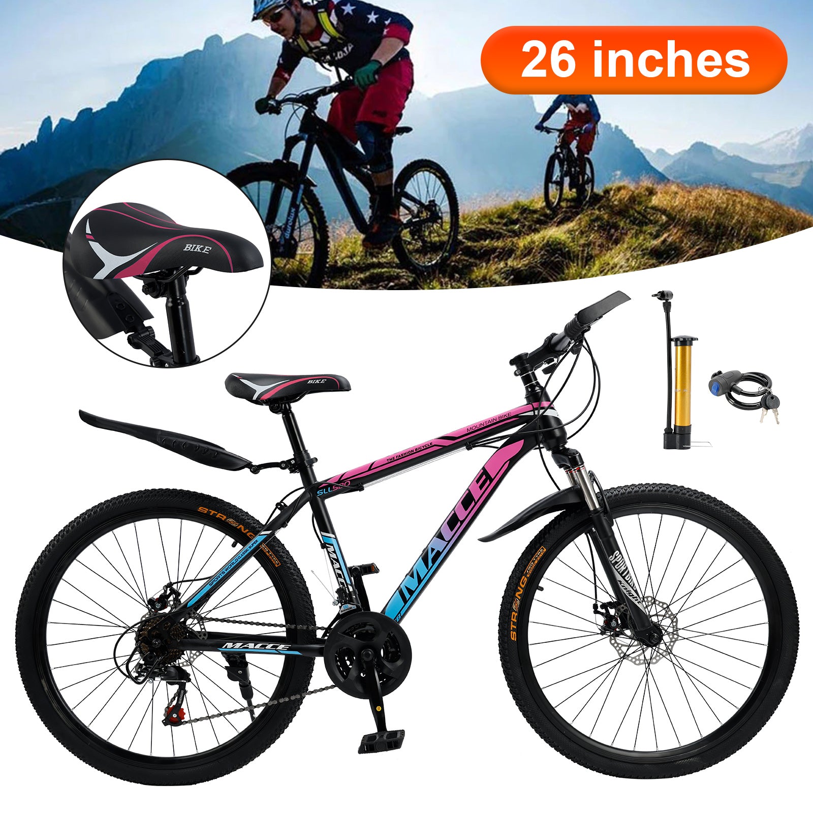 Stylish 26-Inch Bike with Suspension & 24-Speed Gears