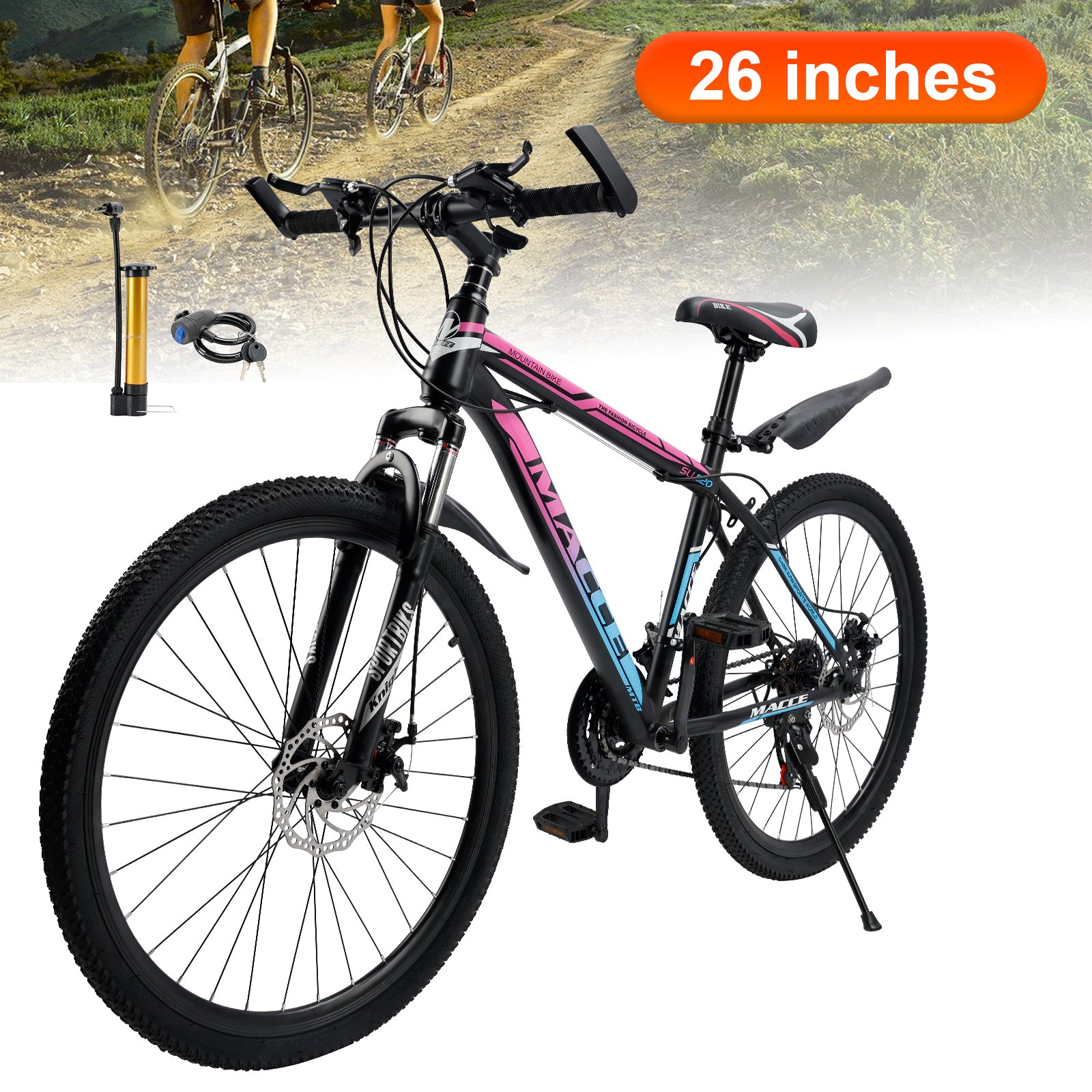 Stylish 26-Inch Bike with Suspension & 24-Speed Gears