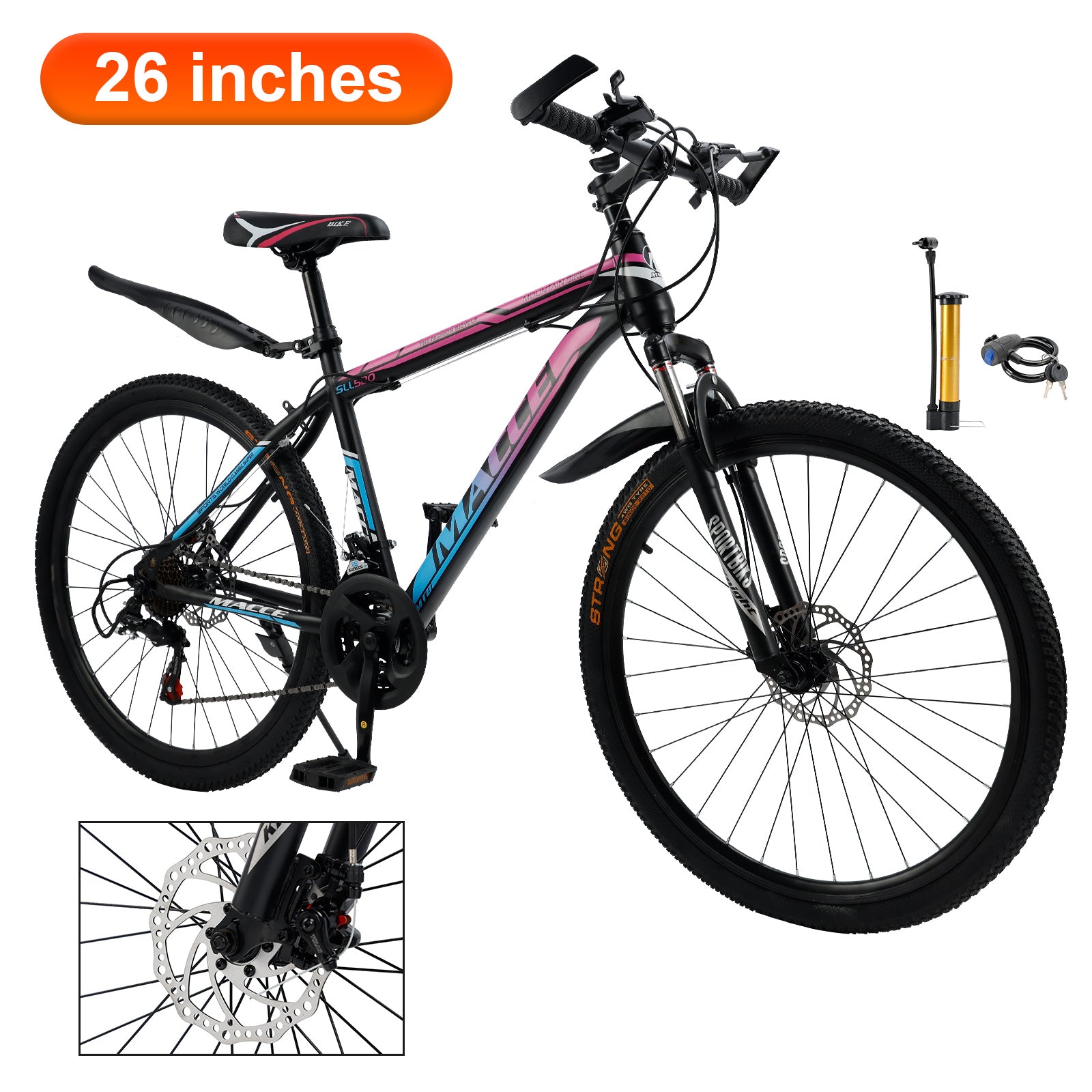 Stylish 26-Inch Bike with Suspension & 24-Speed Gears