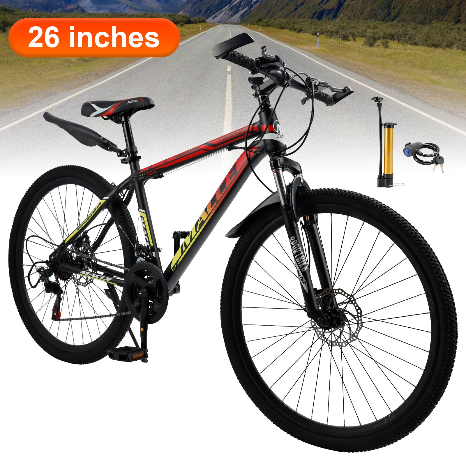 26-Inch All-Terrain Mountain Bike with Smooth Suspension