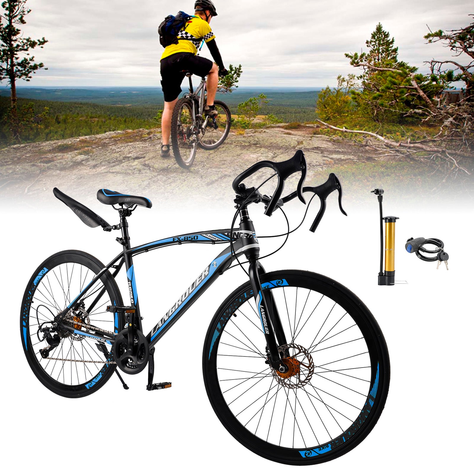 26" 27-Speed Road Bike with Disc Brakes & Advanced Suspension
