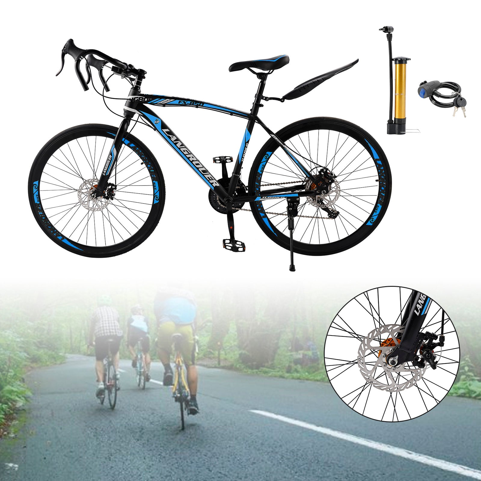 26" 27-Speed Road Bike with Disc Brakes & Advanced Suspension