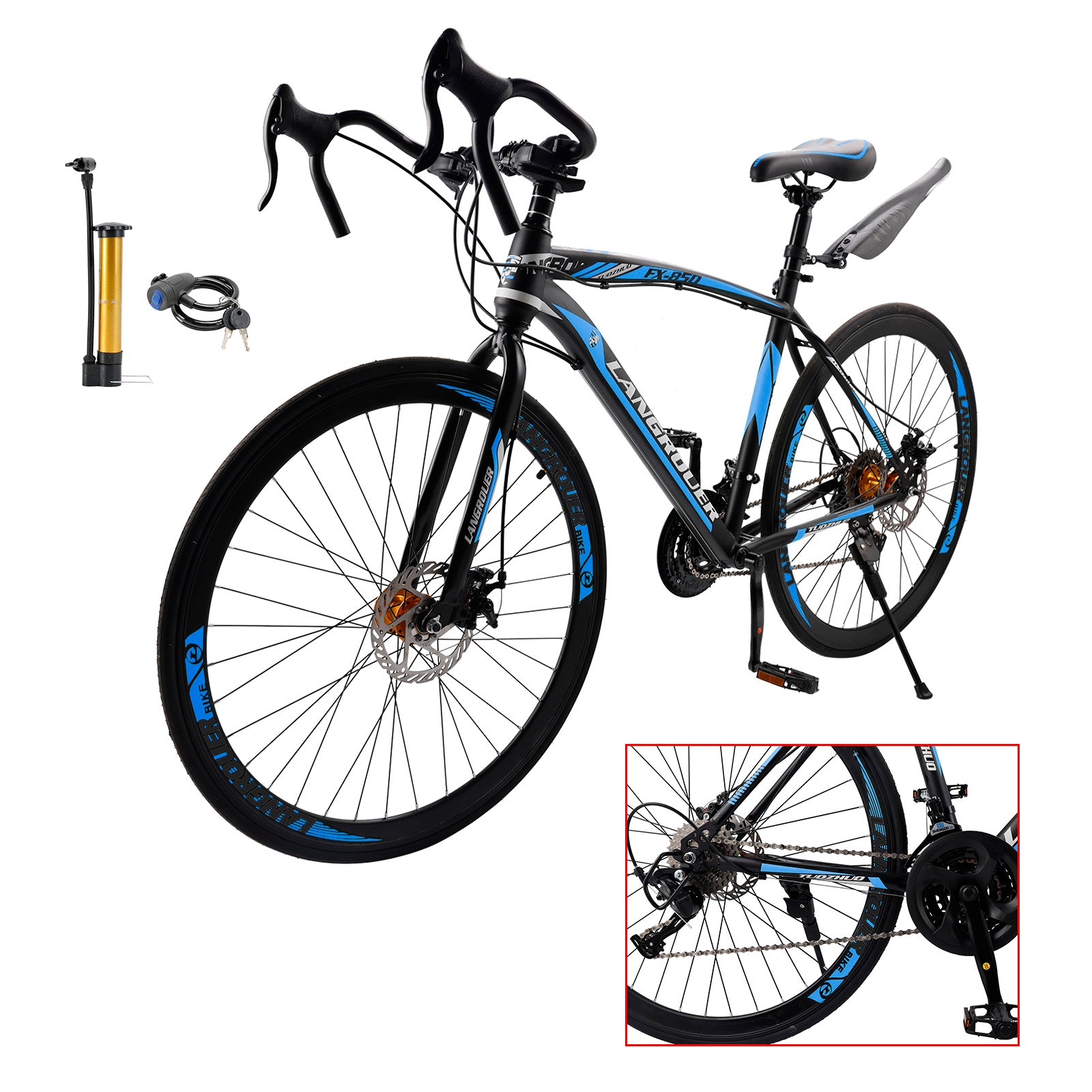 26" 27-Speed Road Bike with Disc Brakes & Advanced Suspension