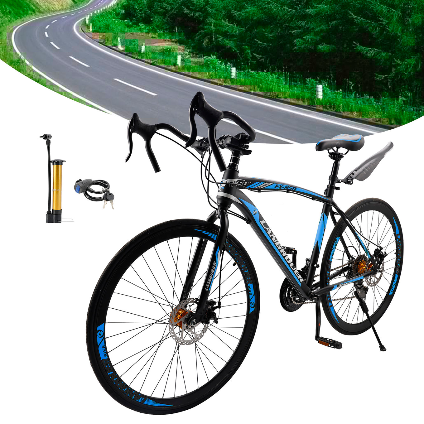 26" 27-Speed Road Bike with Disc Brakes & Advanced Suspension