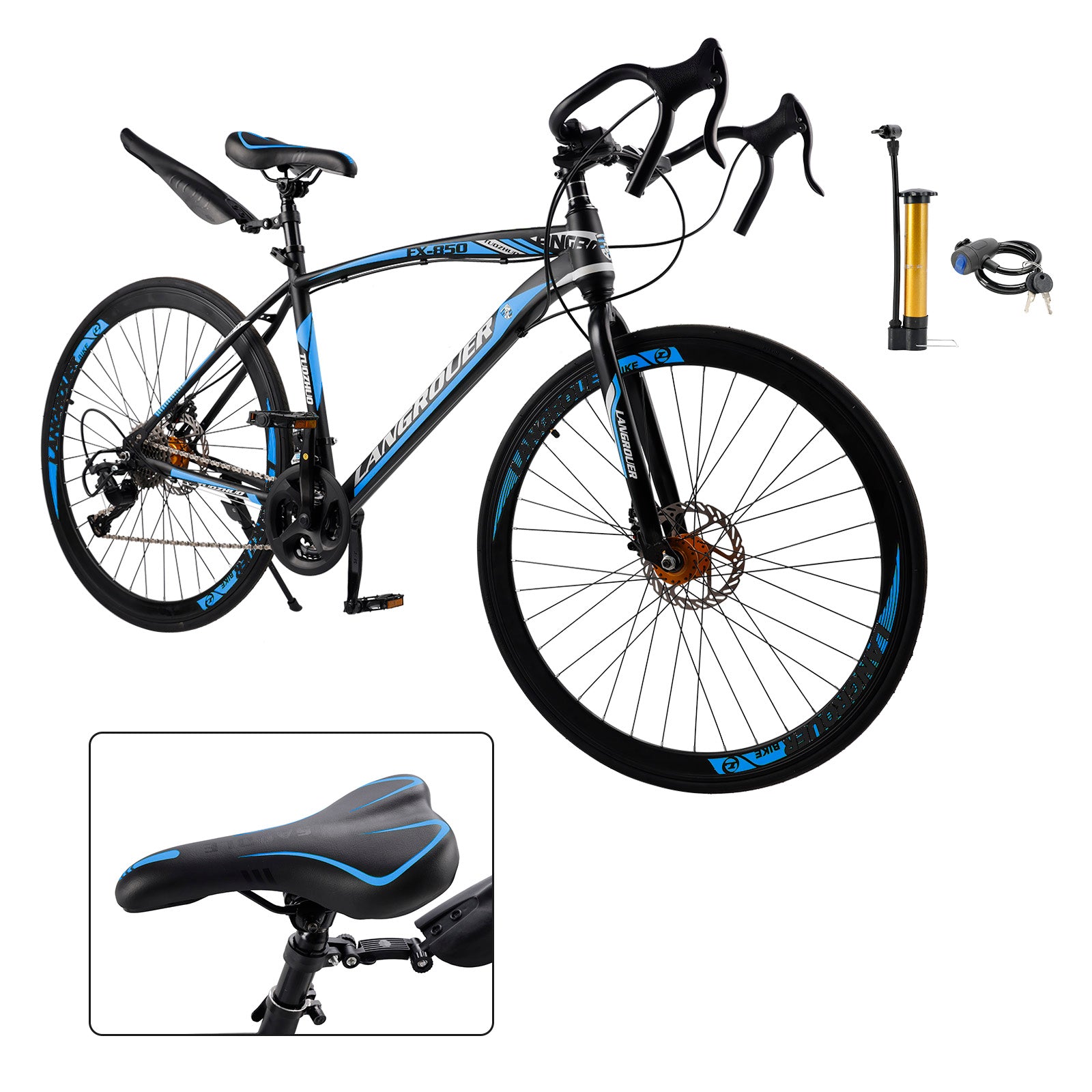 26" 27-Speed Road Bike with Disc Brakes & Advanced Suspension