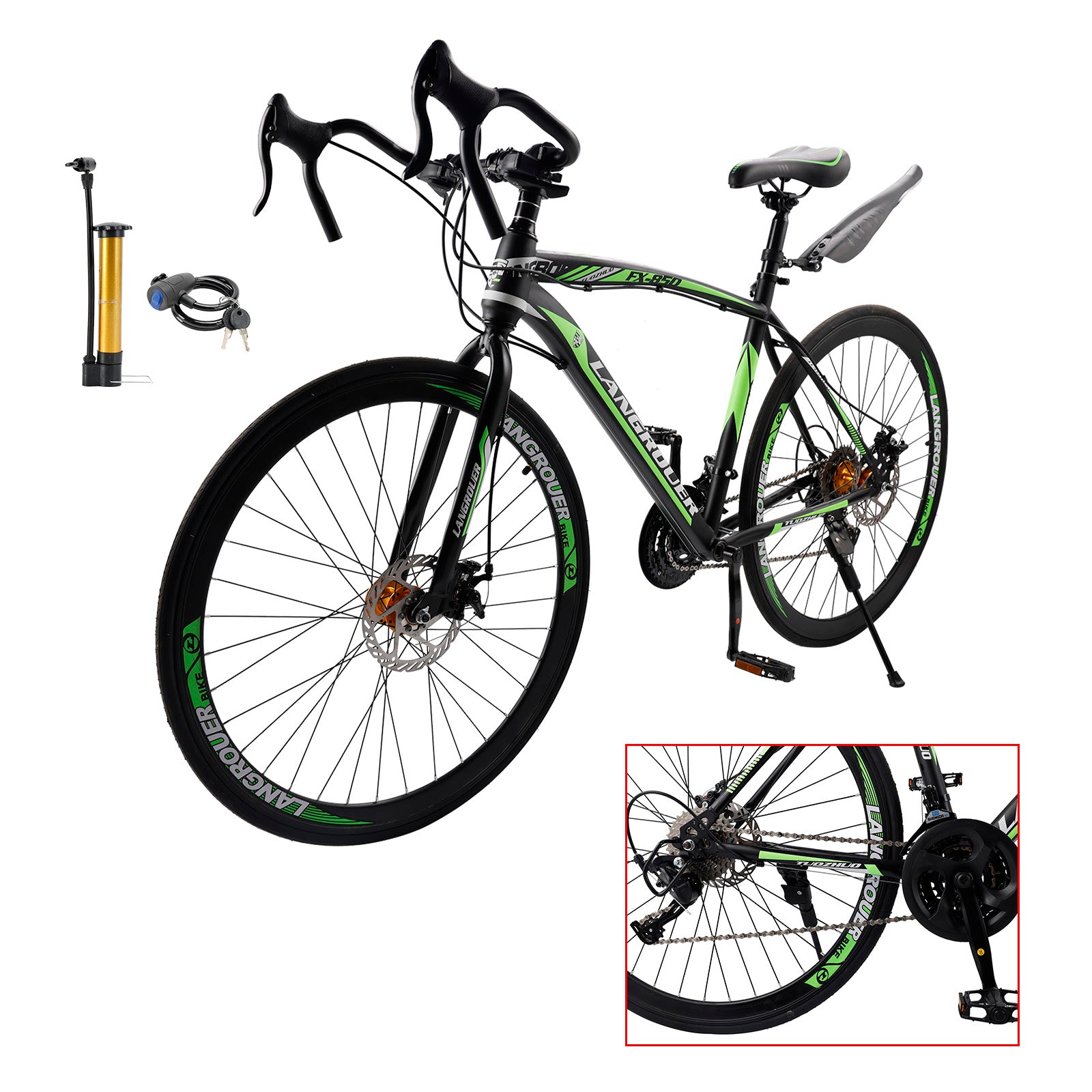 27-Speed Road Bike with Disc Brakes & Stylish Suspension 26"