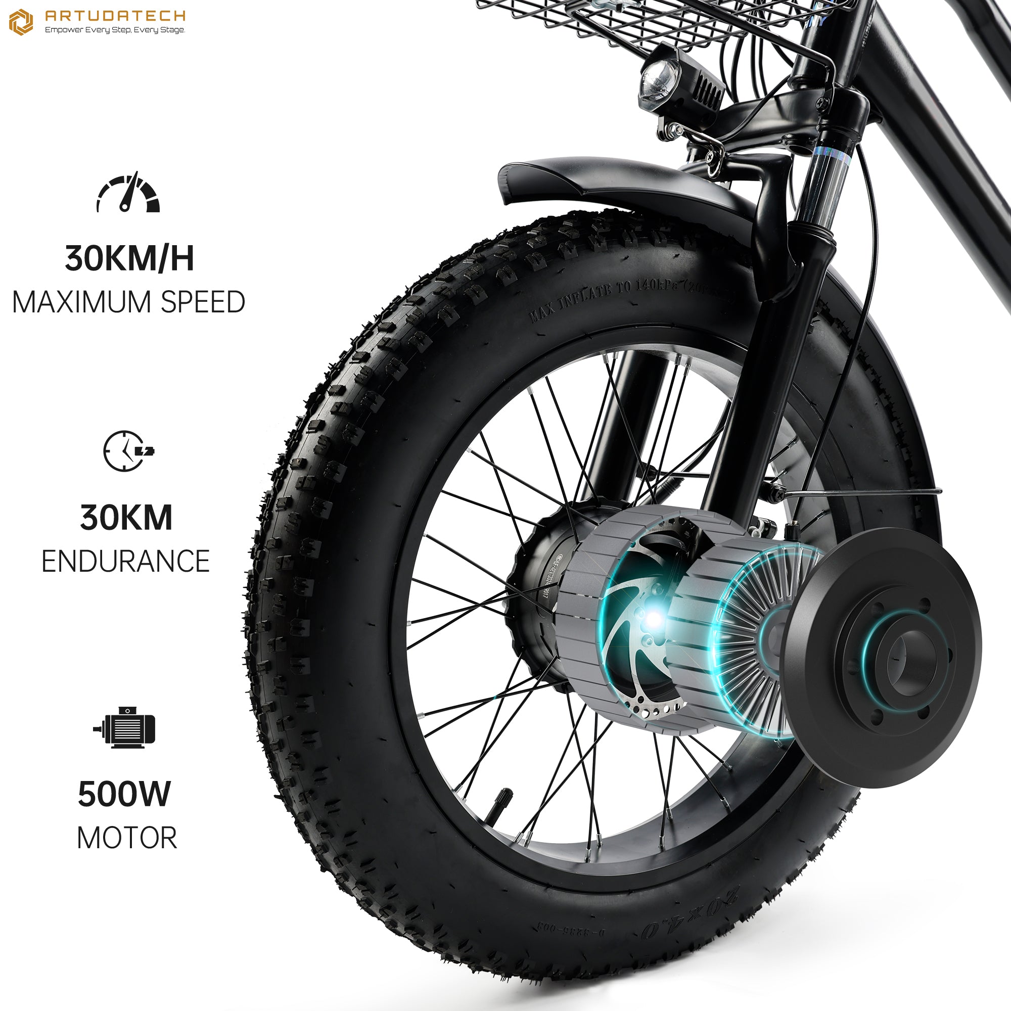 Electric Snow Tricycle 3 Wheel E-Bike Fat Tire 500W 48V 13A