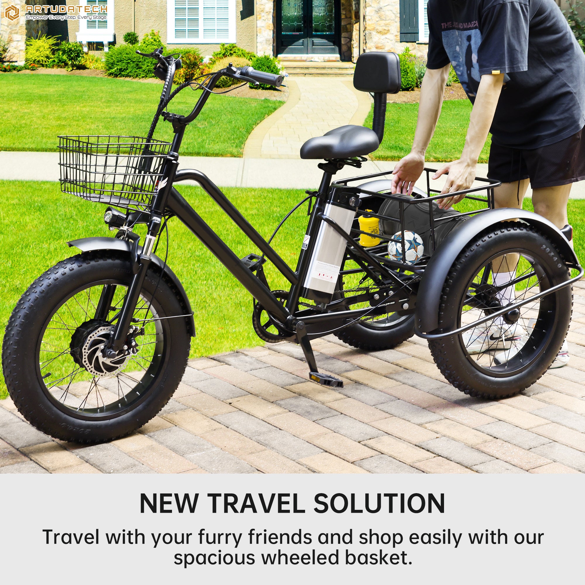 Electric Snow Tricycle 3 Wheel E-Bike Fat Tire 500W 48V 13A