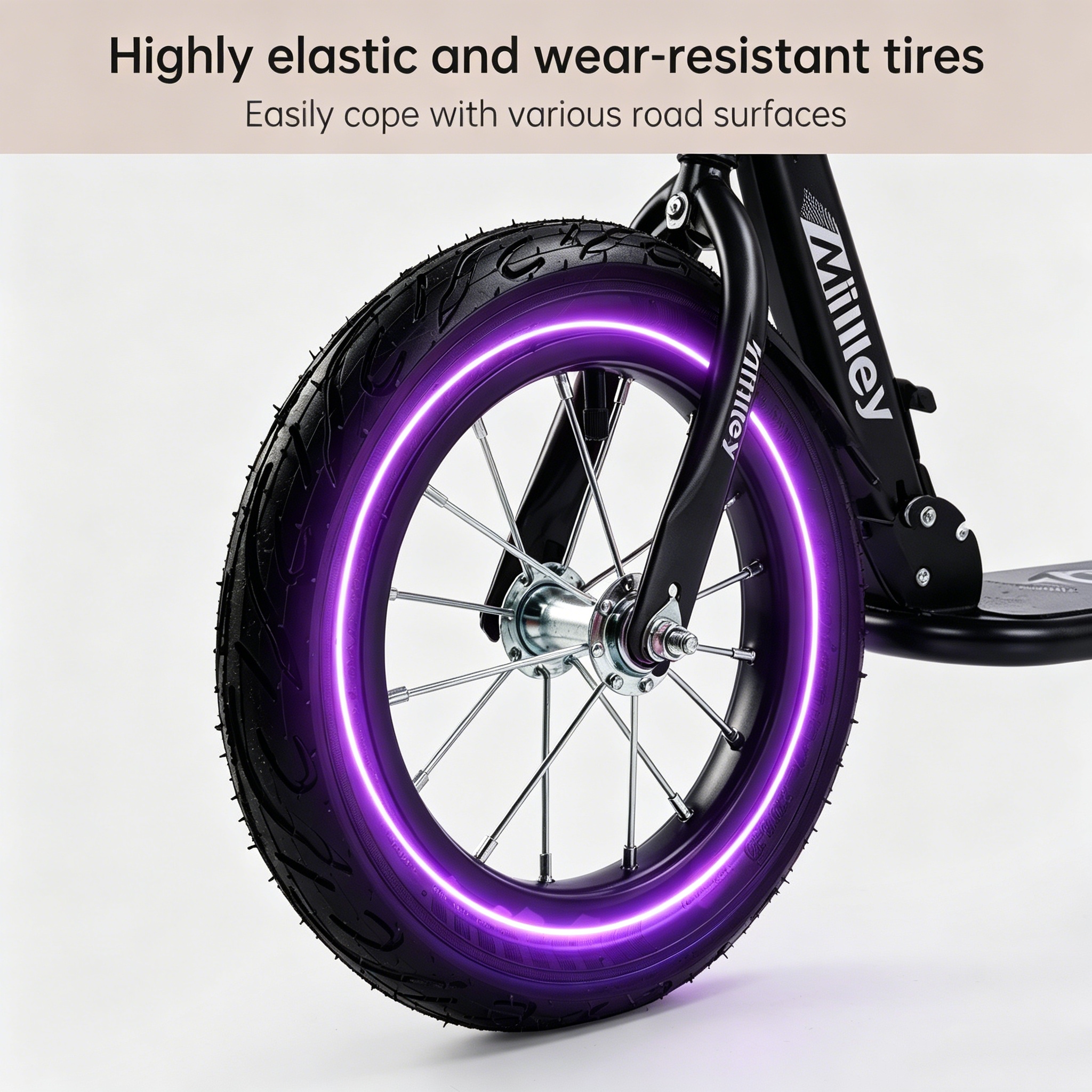Black Foldable Commuter Scooter for Adults & Teens – Shock-Absorbing, 12" Air Tires