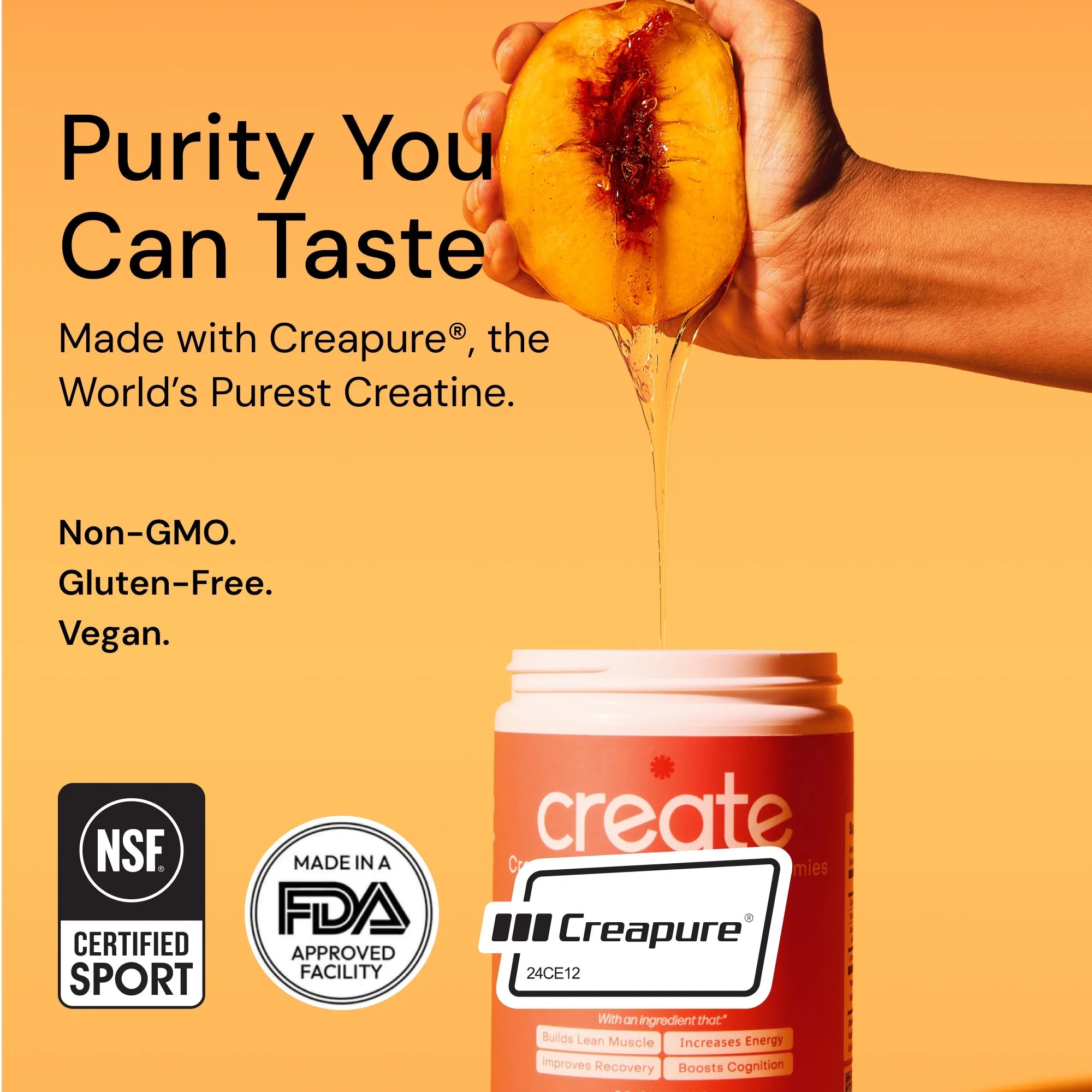 Sour Peach - Core Create Creatine Monohydrate Gummies