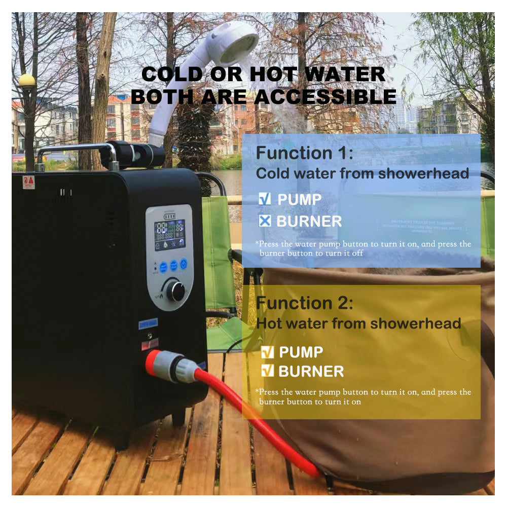 Propane Portable Water Heater Countertop Instant Camping Shower For Outdoors