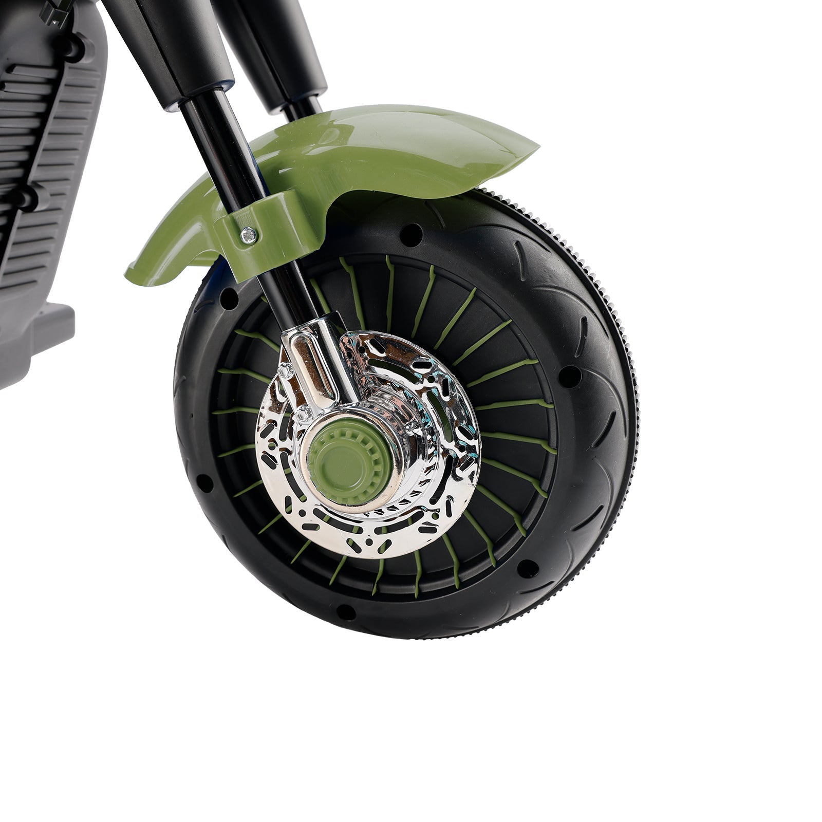 3-Wheel 6V Kids Ride-On Motorcycle with Music & Colorful Light – Green