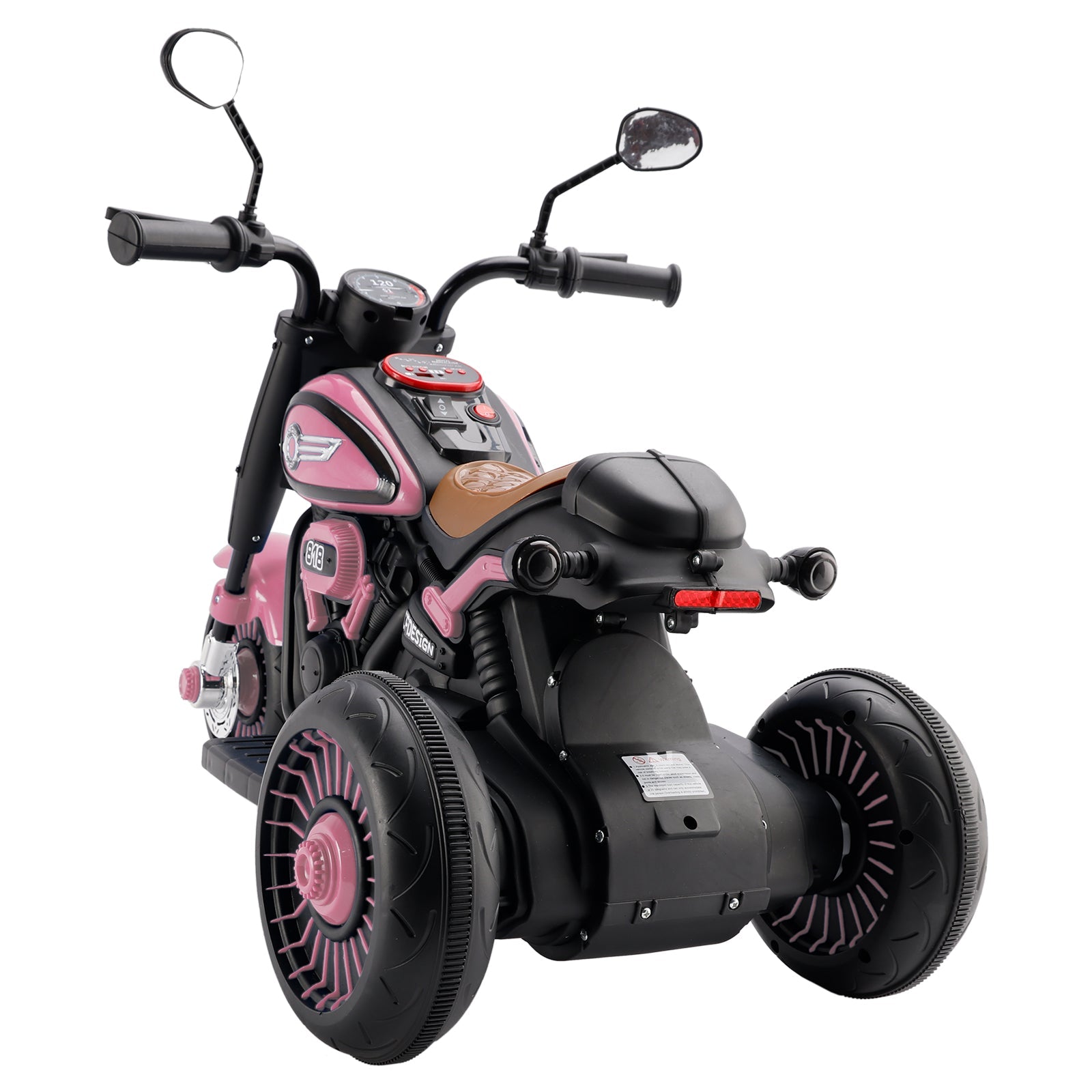 3-Wheel 6V Kids Ride-On Motorcycle with Colorful Light & Music – Pink