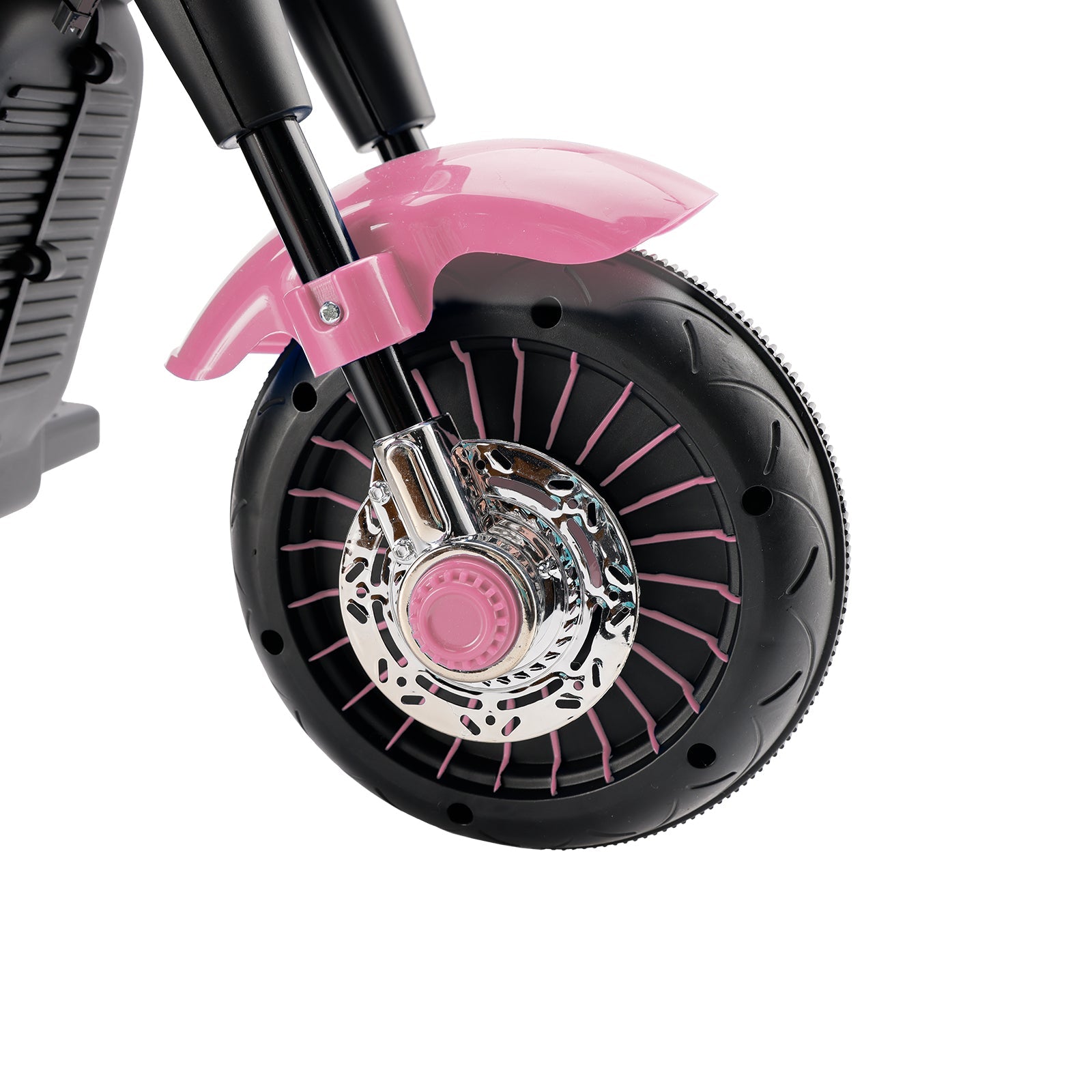 3-Wheel 6V Kids Ride-On Motorcycle with Colorful Light & Music – Pink