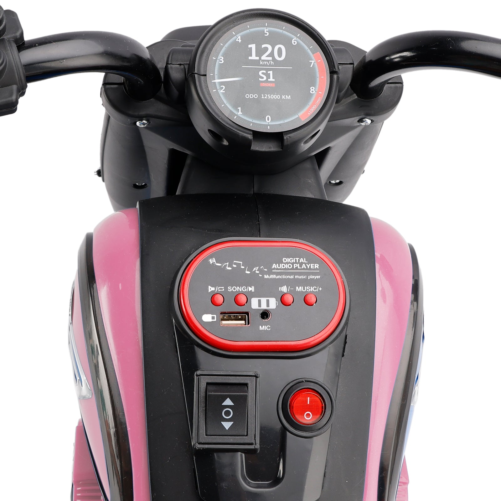 3-Wheel 6V Kids Ride-On Motorcycle with Colorful Light & Music – Pink