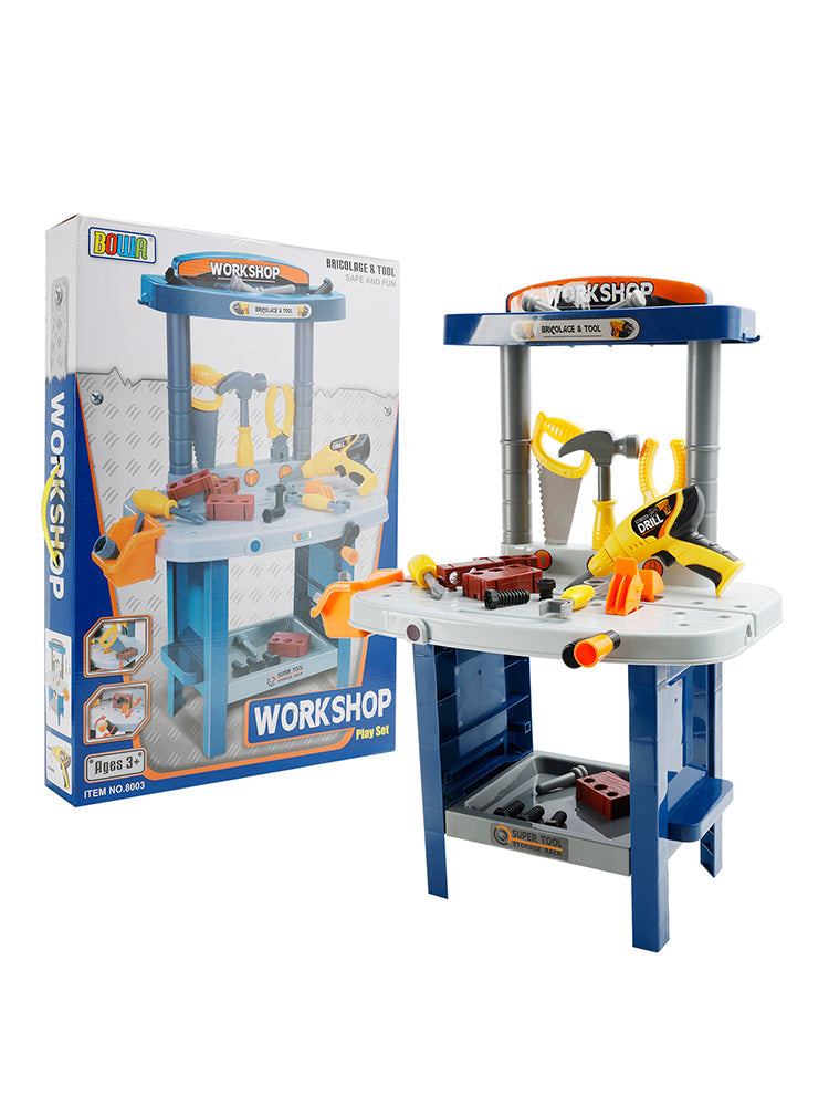 37+Pcs Kid Workbench Electric Drill Tool Pretend Play Workshop Construction Toy