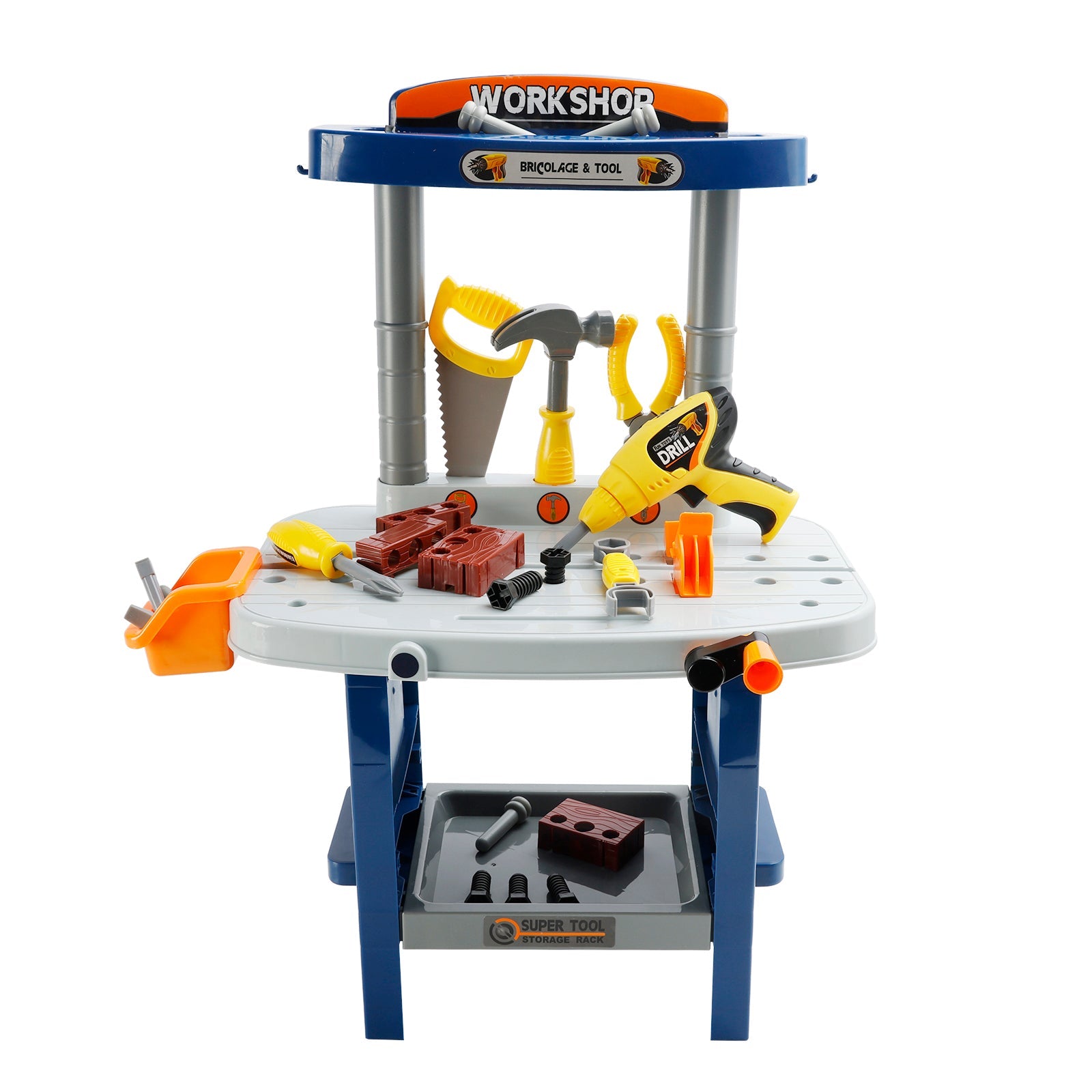 37+Pcs Kid Workbench Electric Drill Tool Pretend Play Workshop Construction Toy