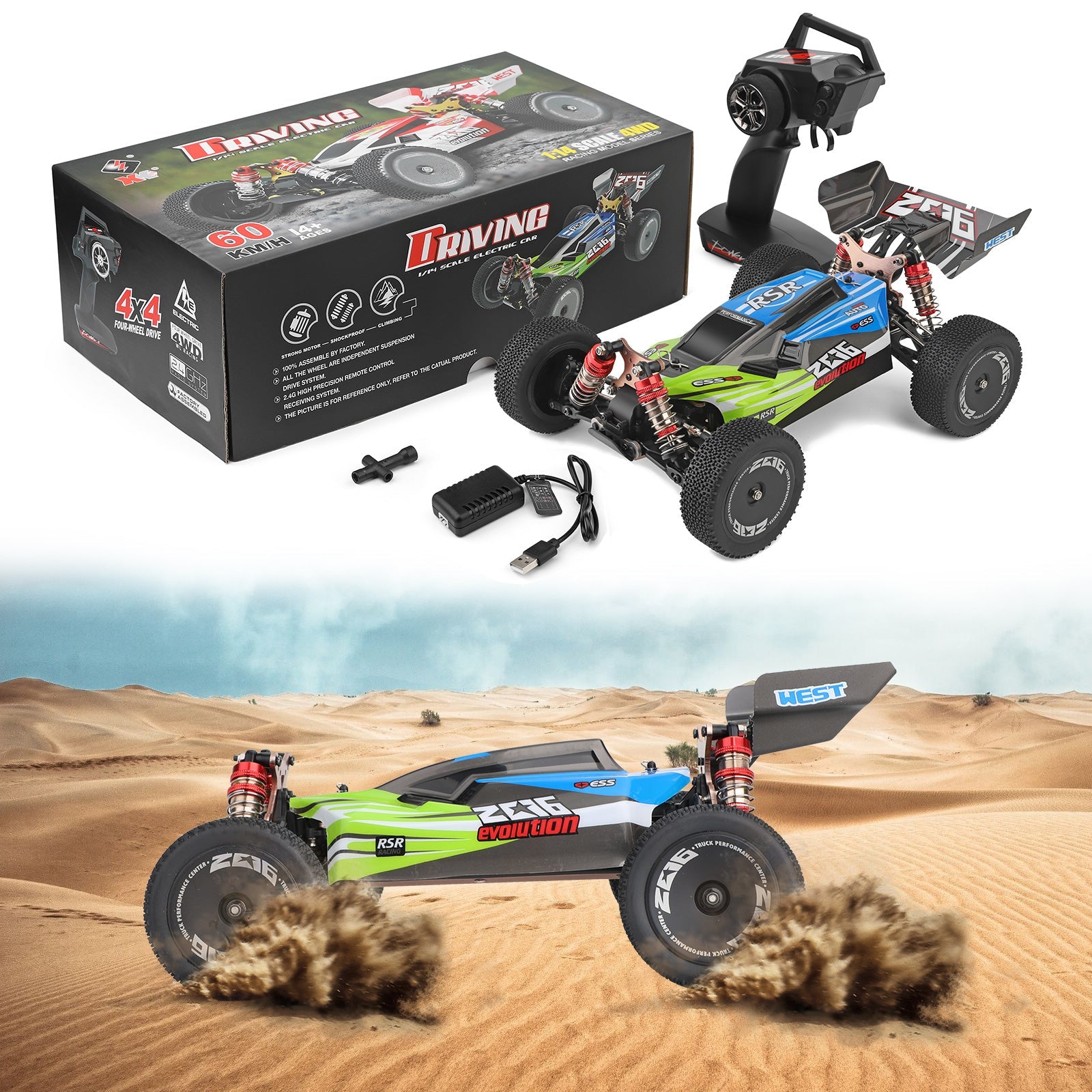 WLtoys 144001 2.4GHz 60km/h High Speed Drift Racing Car Remote Control Car USA