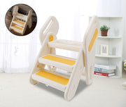 Children Foldable Footstool Hand Washing Ladder Baby Convenient Stair With Light